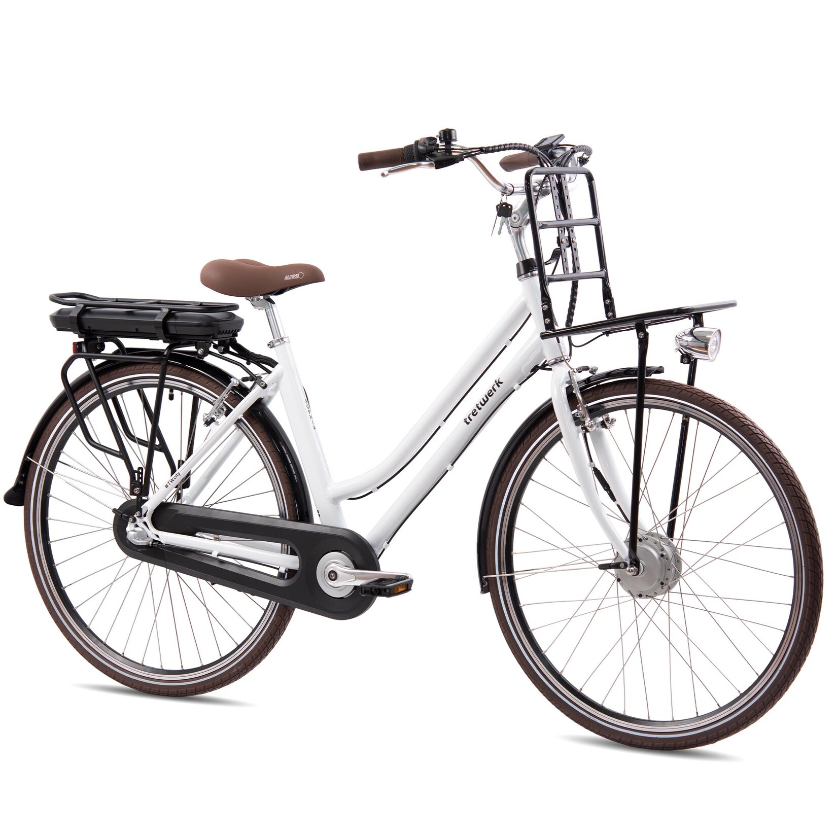 Tretwerk Sophia E Bike Damen 28 Zoll Elektrofahrrad 155 – 175 cm Hollandrad Tiefeinsteiger weiß | 04260282071075