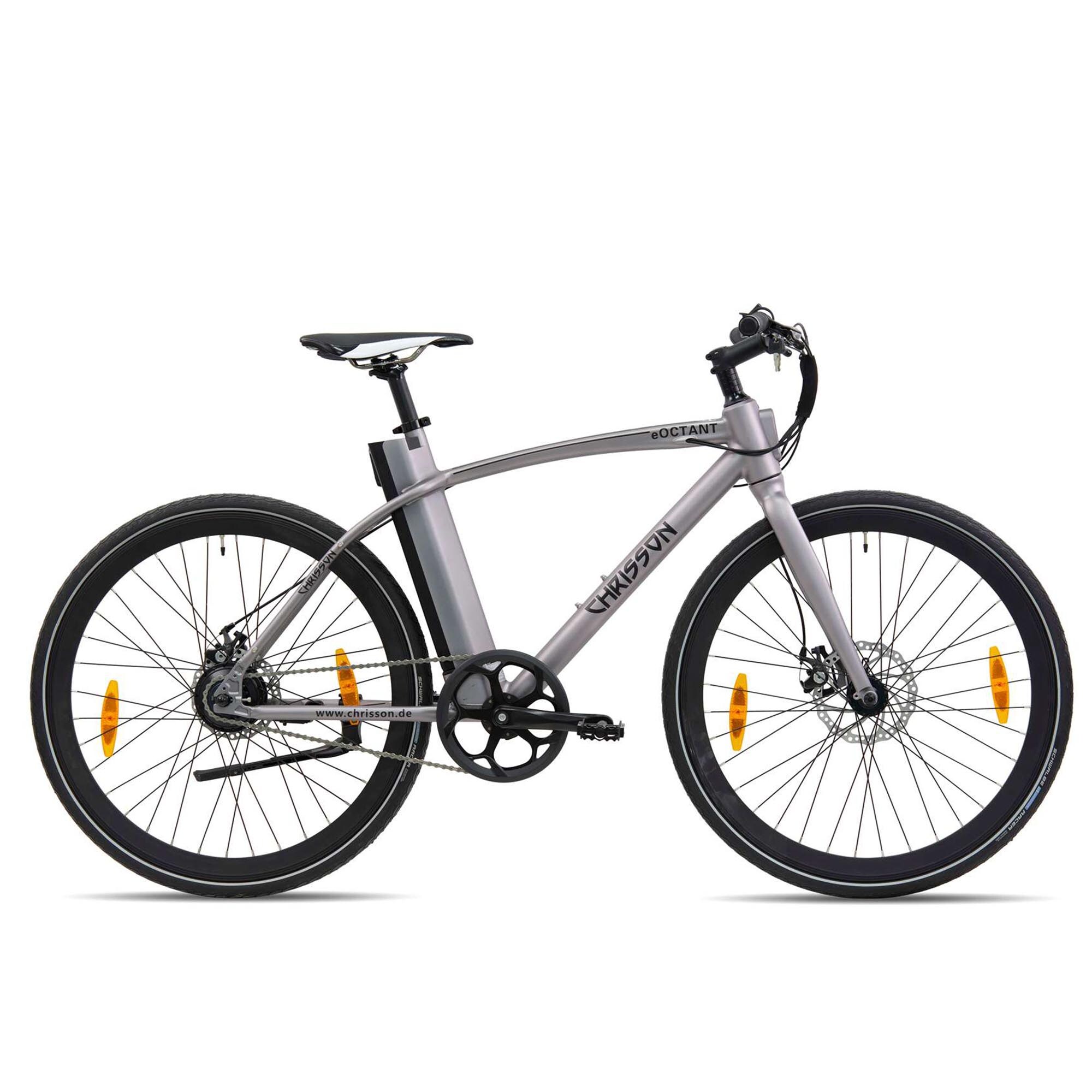 Chrisson E-Octant E Bike Trekkingrad 28 Zoll Pedelec Damen Herren Trekking Fahrrad 367 Wh grau 52 cm - Bild 1