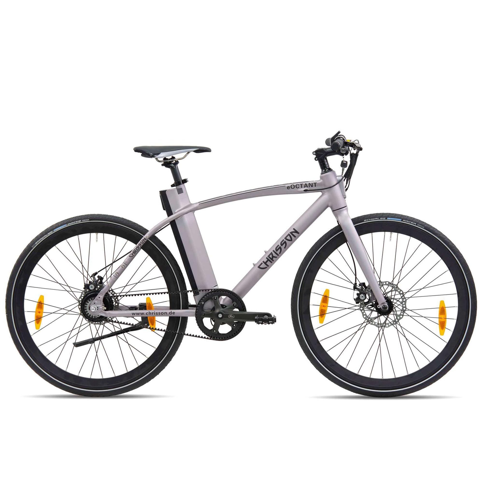 Chrisson E-Octant E Bike Trekkingrad 28 Zoll Pedelec Damen Herren Trekking Fahrrad 367 Wh grau 52 cm - Bild 1