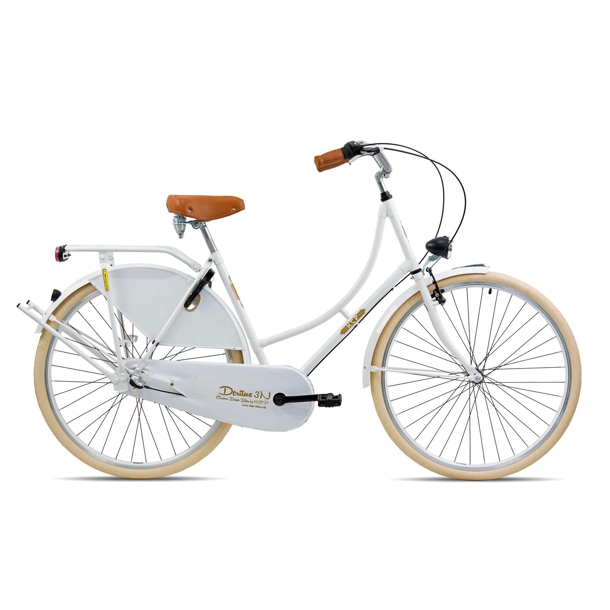 KCP Van Holland City Damen Fahrrad 28 Zoll Citybike Hollandrad mit 3 G&auml;ngen Cityrad Stadtrad 165 - 175 cm wei&szlig; 53 cm - Bild 1