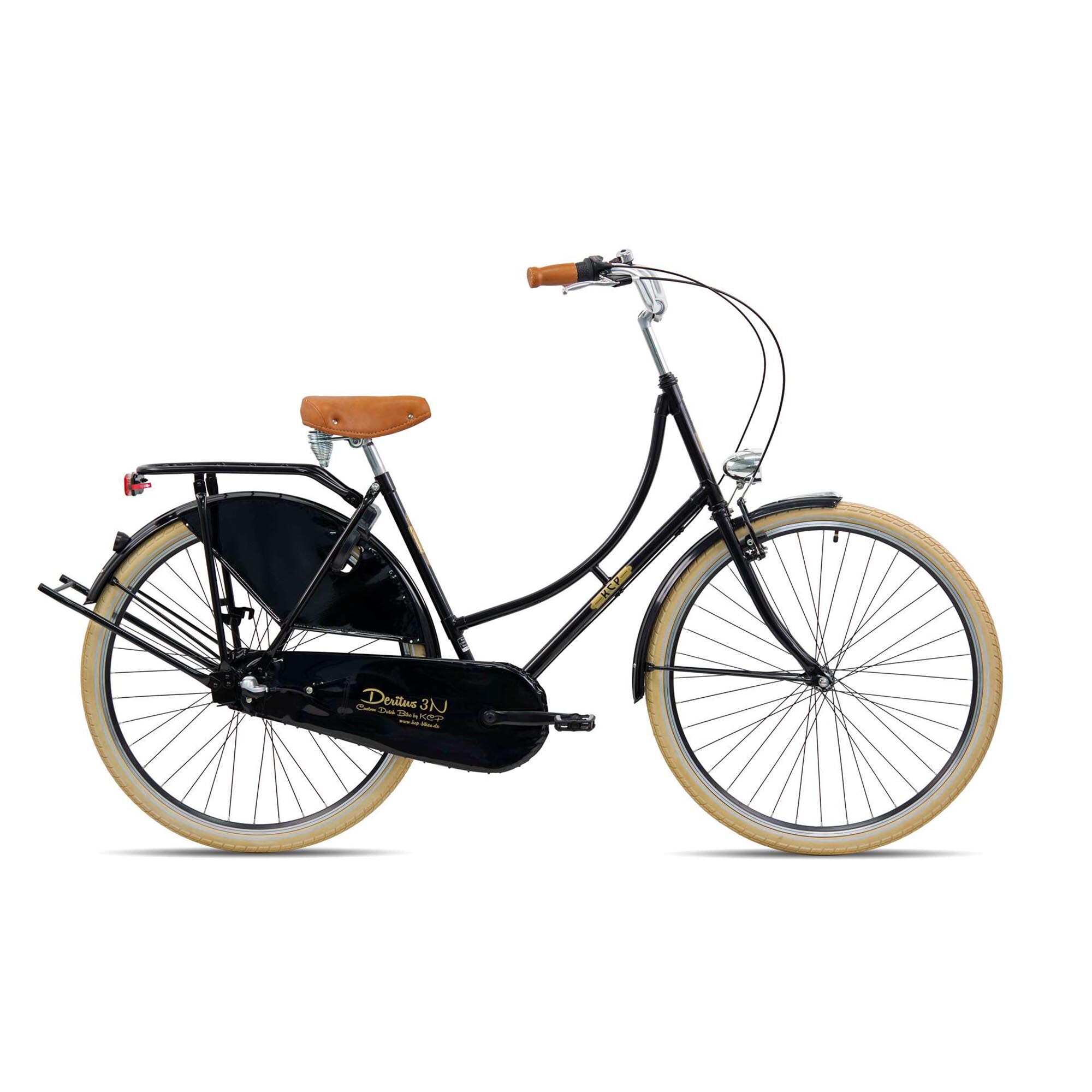 KCP Van Holland City Damen Fahrrad 28 Zoll Citybike Hollandrad mit 3 G&auml;ngen Cityrad Stadtrad 165 - 175 cm schwarz 53 cm - Bild 1