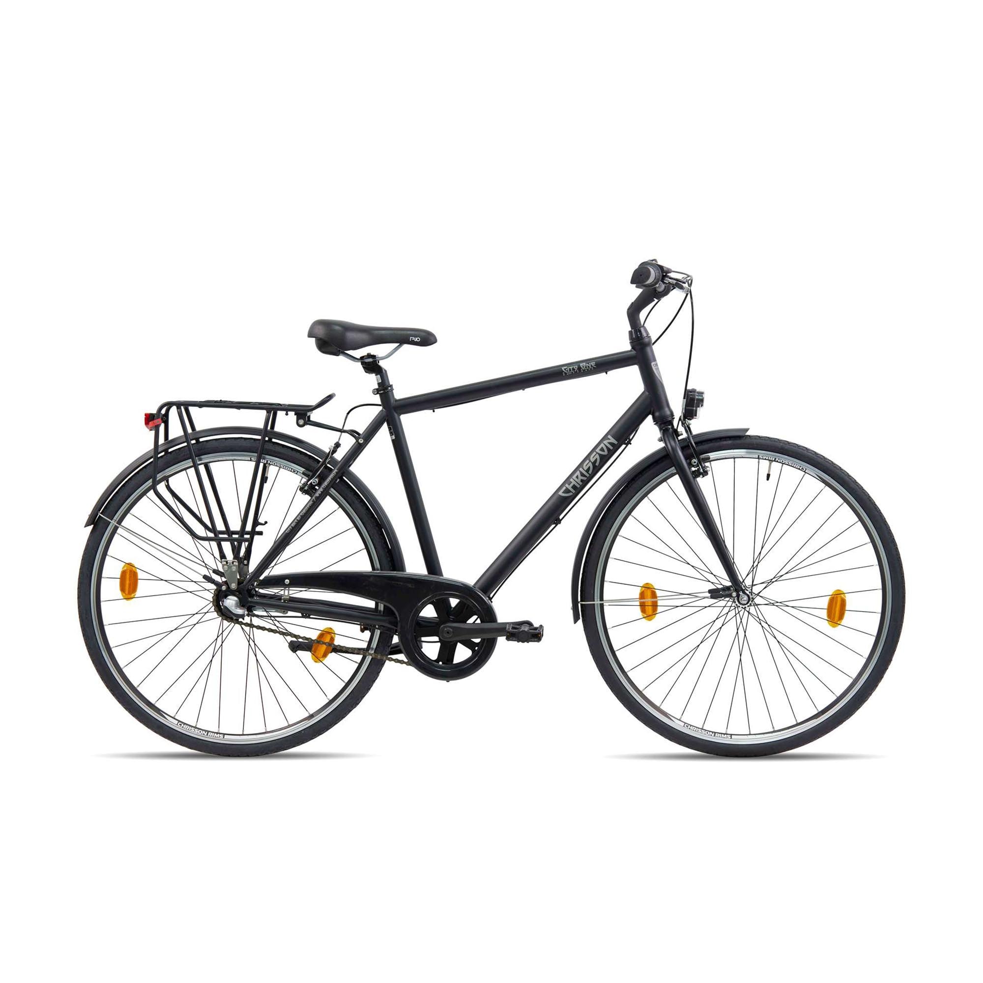 Chrisson City One Urban Bike 28 Zoll Herren Fahrrad Damen 160 - 180 cm 3 G&auml;nge schwarz 53 cm - Bild 1