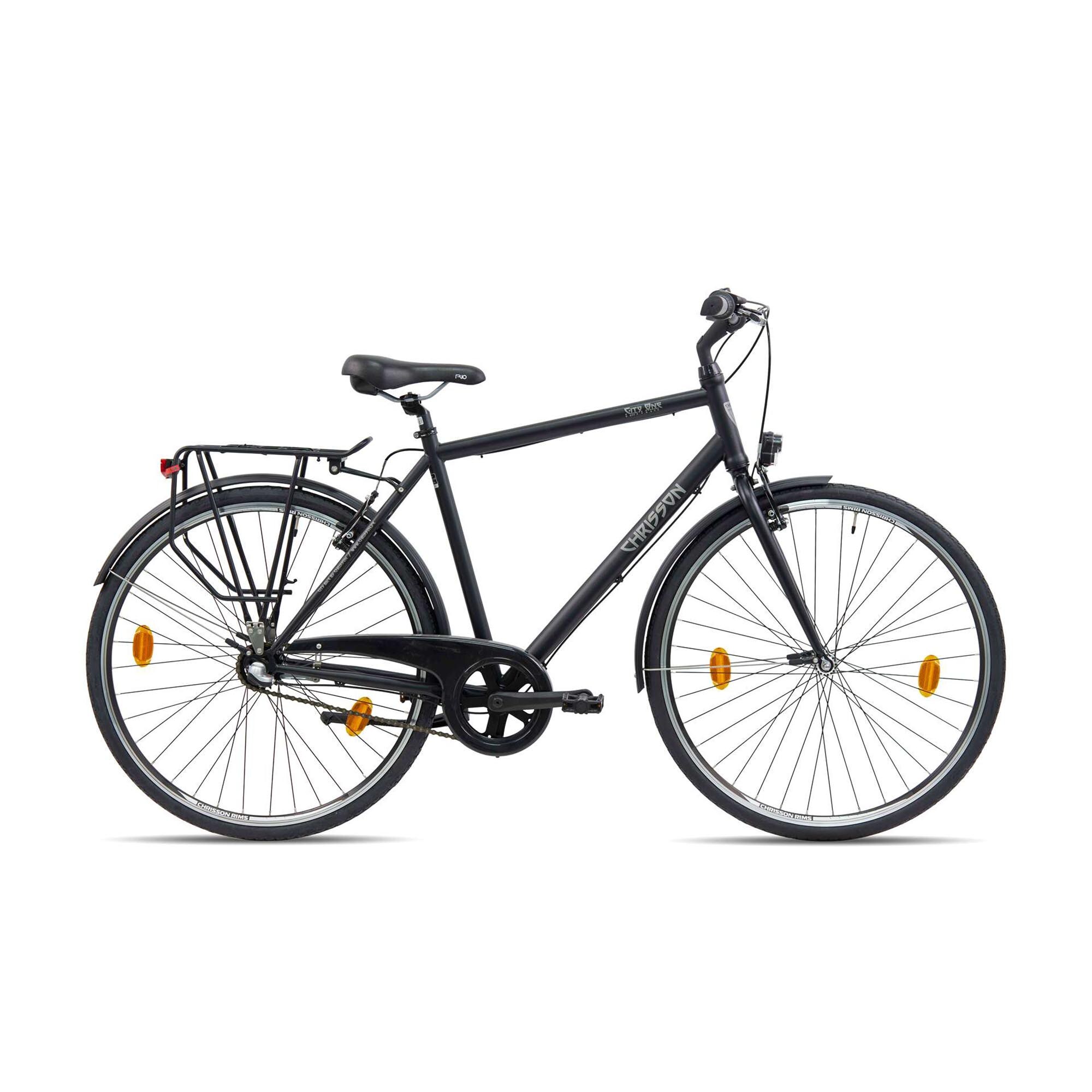 Chrisson City One Urban Bike 28 Zoll Herren Fahrrad Damen 160 - 180 cm Trekking 3 G&auml;nge schwarz 56 cm - Bild 1