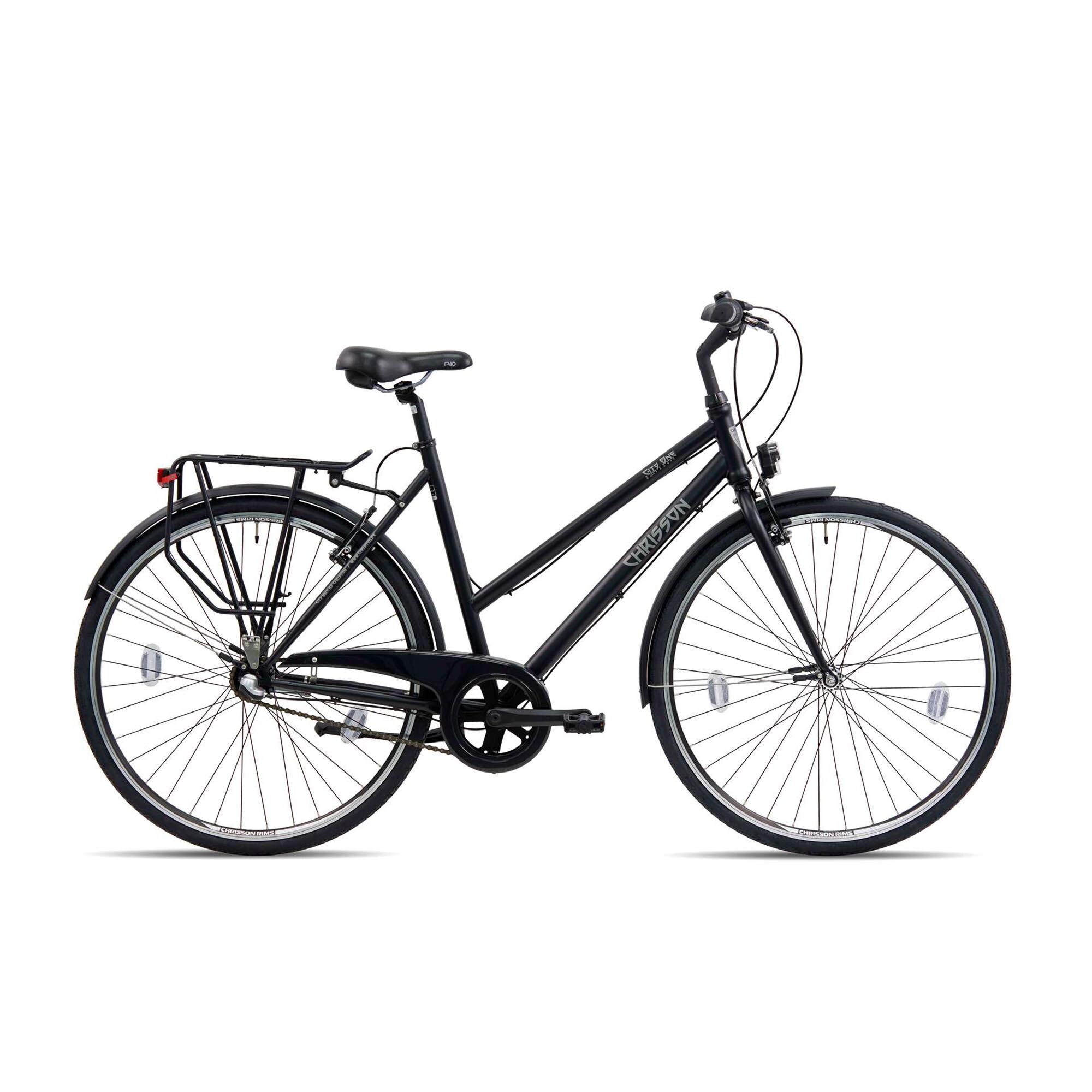 Chrisson City One Urban Bike 28 Zoll Fahrrad Damen Herren 155 - 175 cm 3 G&auml;nge schwarz 50 cm - Bild 1