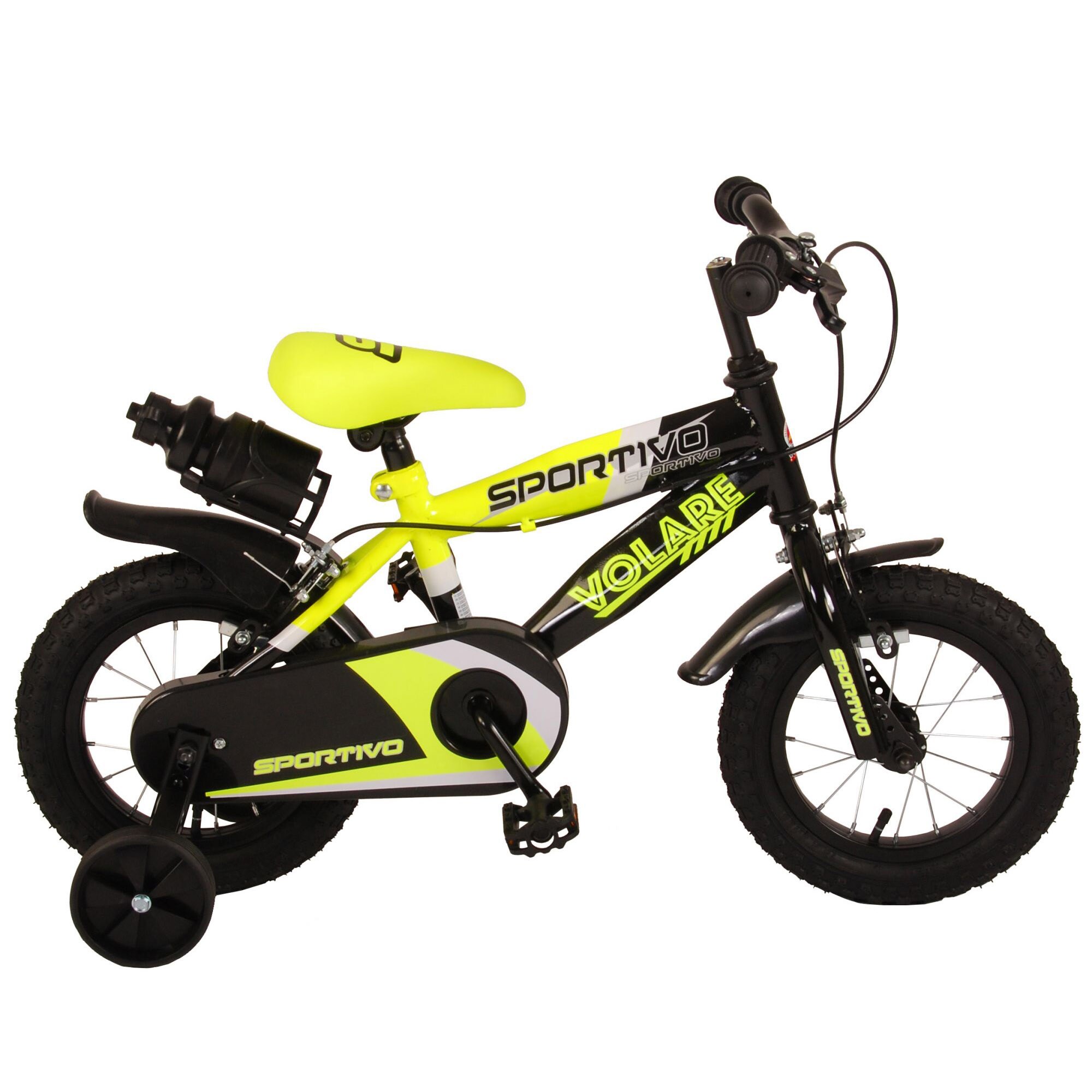 Volare Sportivo Kinderfahrrad 12 Zoll M&auml;dchen Jungen Fahrrad ab 3 Jahre 90 - 105 cm Gr&ouml;&szlig;e mit St&uuml;tzr&auml;der und Trinkflasche - Bild 1
