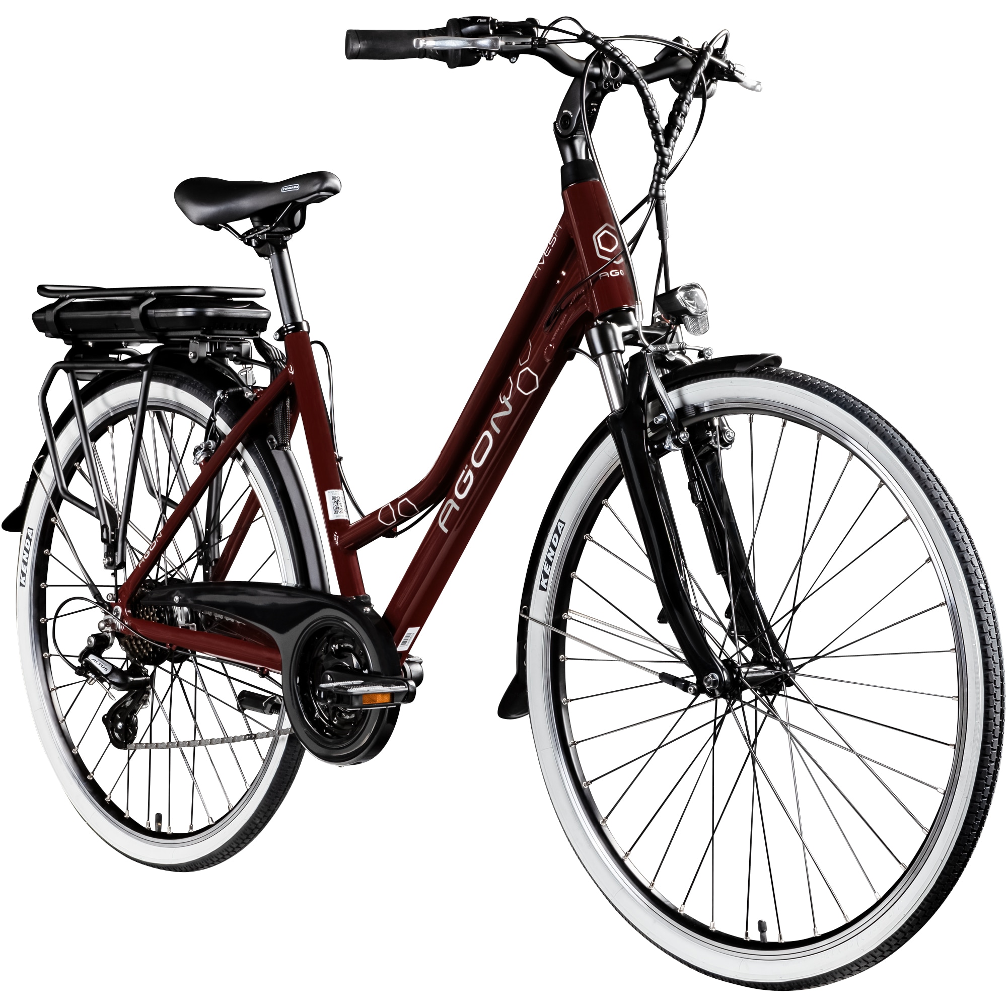 Agon Avesa E Bike Trekkingrad Damen Herren ab 155 cm mit Nabenmotor Pedelec Trekking Fahrrad mit 21 Gang und Beleuchtung StVZO Tiefeinsteiger - Bild 1