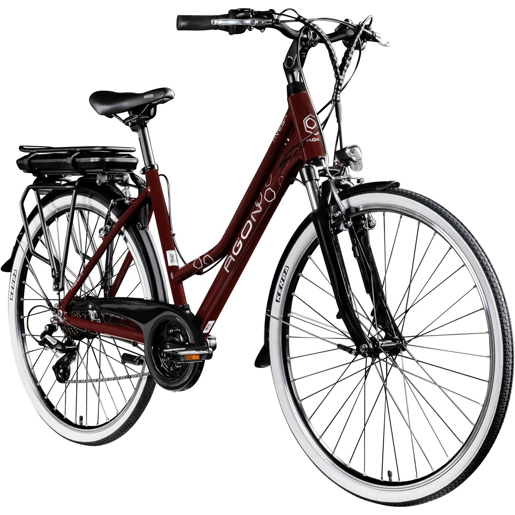 Agon Avesa E Bike Trekkingrad Damen Herren ab 155 cm mit Nabenmotor Pedelec Trekking Fahrrad mit 21 Gang und Beleuchtung StVZO Tiefeinsteiger | 04255676604724