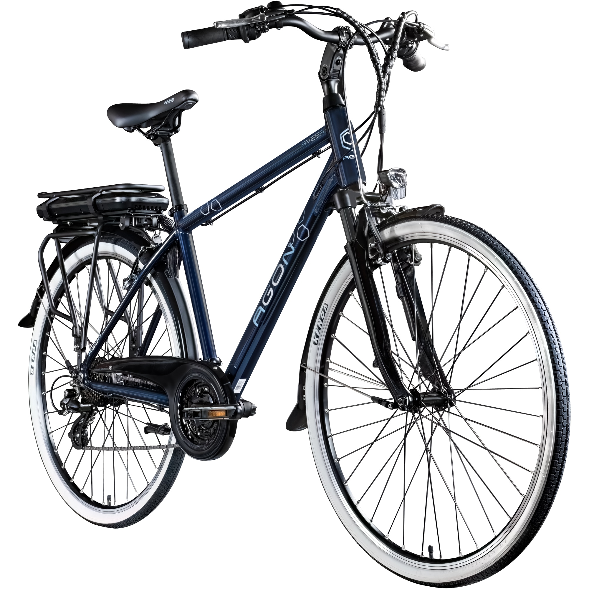REFURBISHED &ndash; Agon Avesa E Bike Trekkingrad Damen Herren ab 155 cm mit Nabenmotor Pedelec Trekking Fahrrad mit 21 Gang und Beleuchtung StVZO - Bild 1