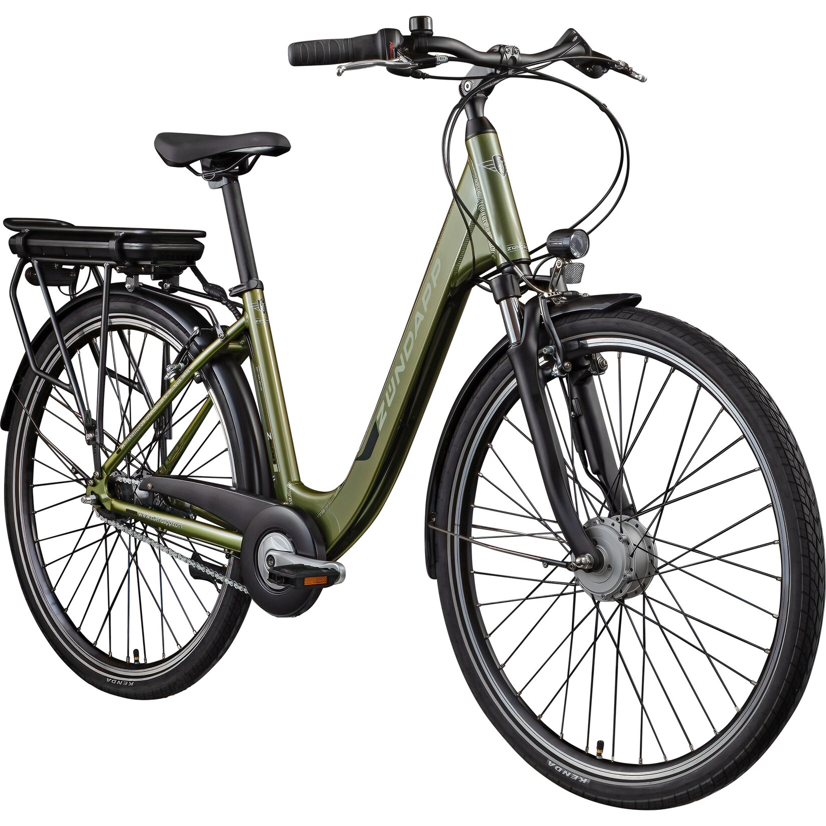 ZÜNDAPP E-Bike City »Z600«, 28 Zoll, RH: 47 cm, 7-Gang, khaki - gruen