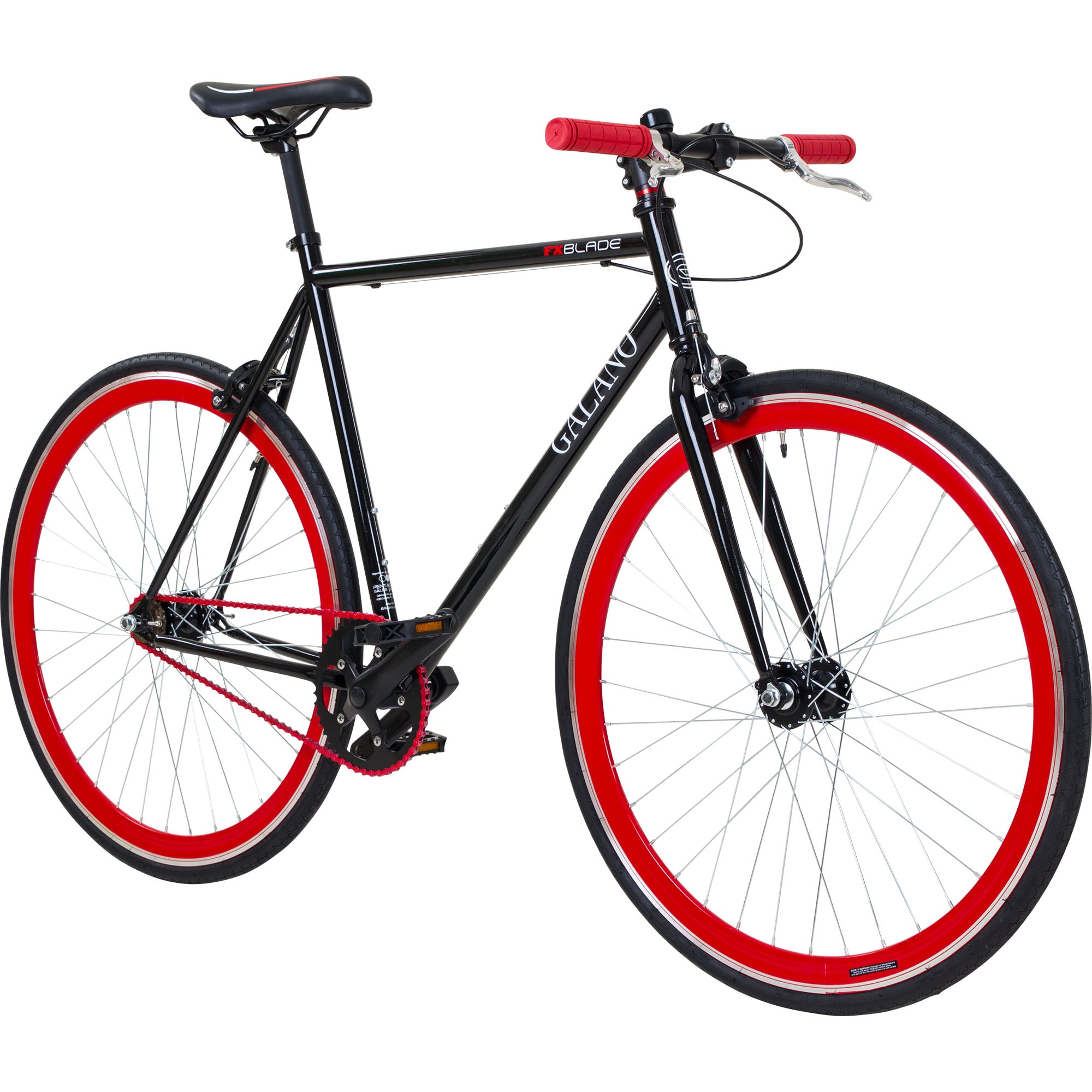 Galano Blade Fixie Fahrrad 28 Zoll Singlespeed 165 - 195 cm retro Urban Bike mit Flip Flop Nabe f&uuml;r Fixed Gear und Freilauf schwarz/rot 53 cm - Bild 1