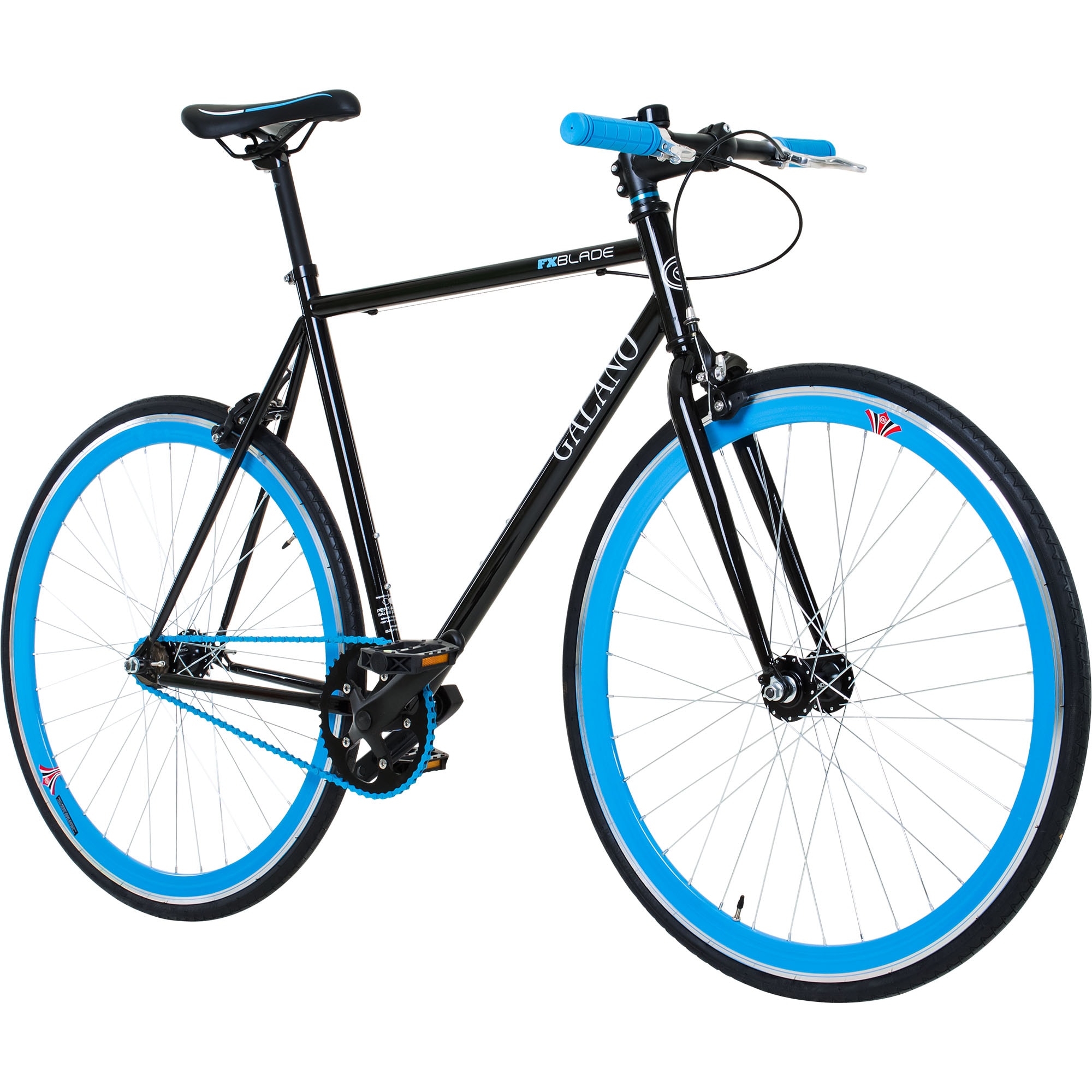 Galano Blade Fixie Fahrrad 28 Zoll Singlespeed 165 - 195 cm retro Urban Bike mit Flip Flop Nabe f&uuml;r Fixed Gear und Freilauf schwarz/blau 53 cm - Bild 1