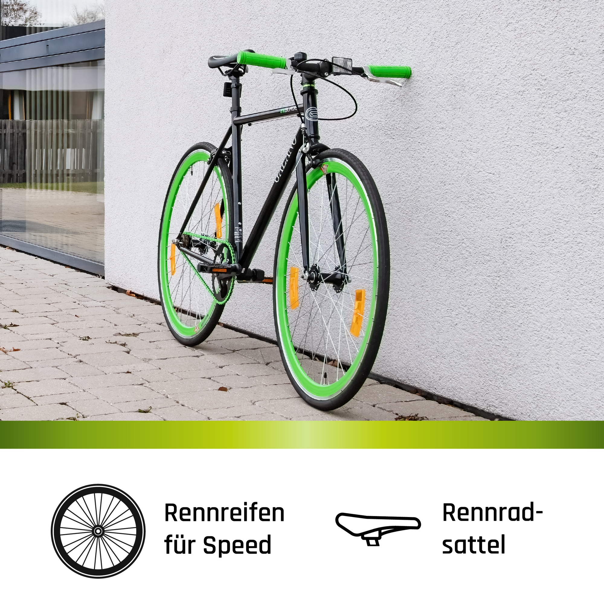 Galano Blade Fixie Fahrrad 28 Zoll Singlespeed 165 195 cm retro Urban  Bike mit Flip Flop Nabe für Fixed Gear und Freilauf