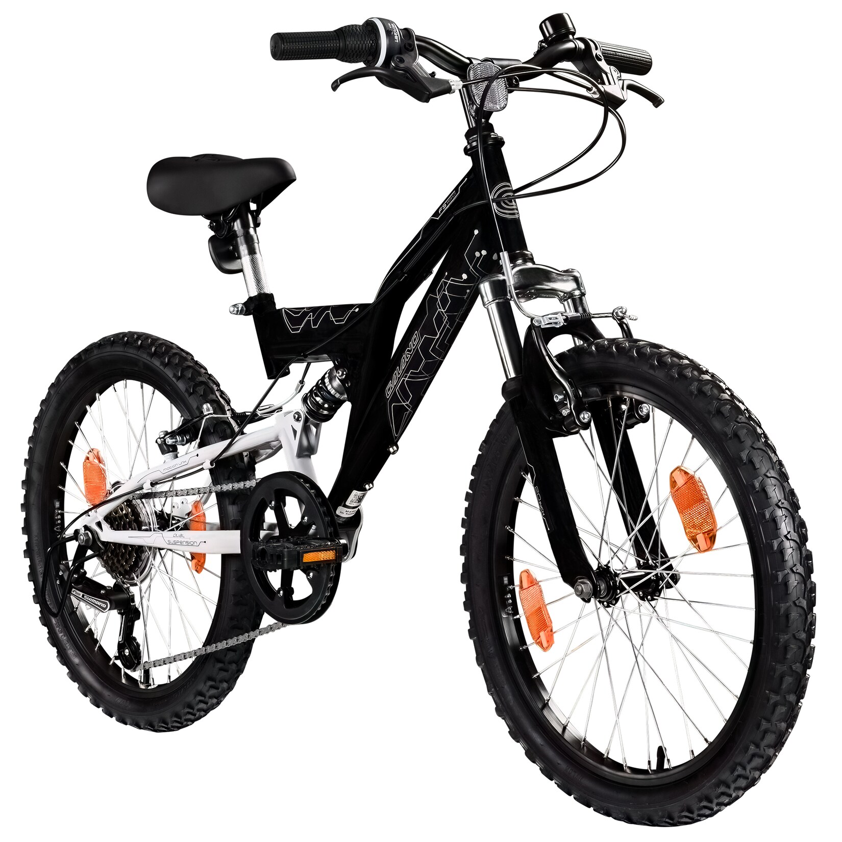 Galano FS180 Kinderfahrrad ab 6 Jahre 120-135cm Mädchen Jungen Fahrrad 20 Zoll 6 Gang Mountainbike Fully mit V-Brakes MTB