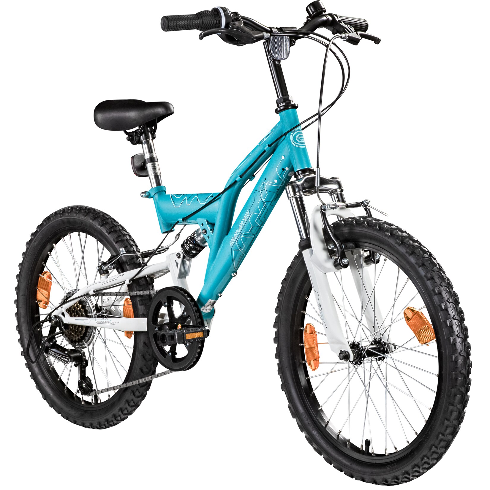 Galano FS180 Kinderfahrrad ab 6 Jahre 120-135cm Mädchen Jungen Fahrrad 20 Zoll 6 Gang Mountainbike Fully mit V-Brakes MTB