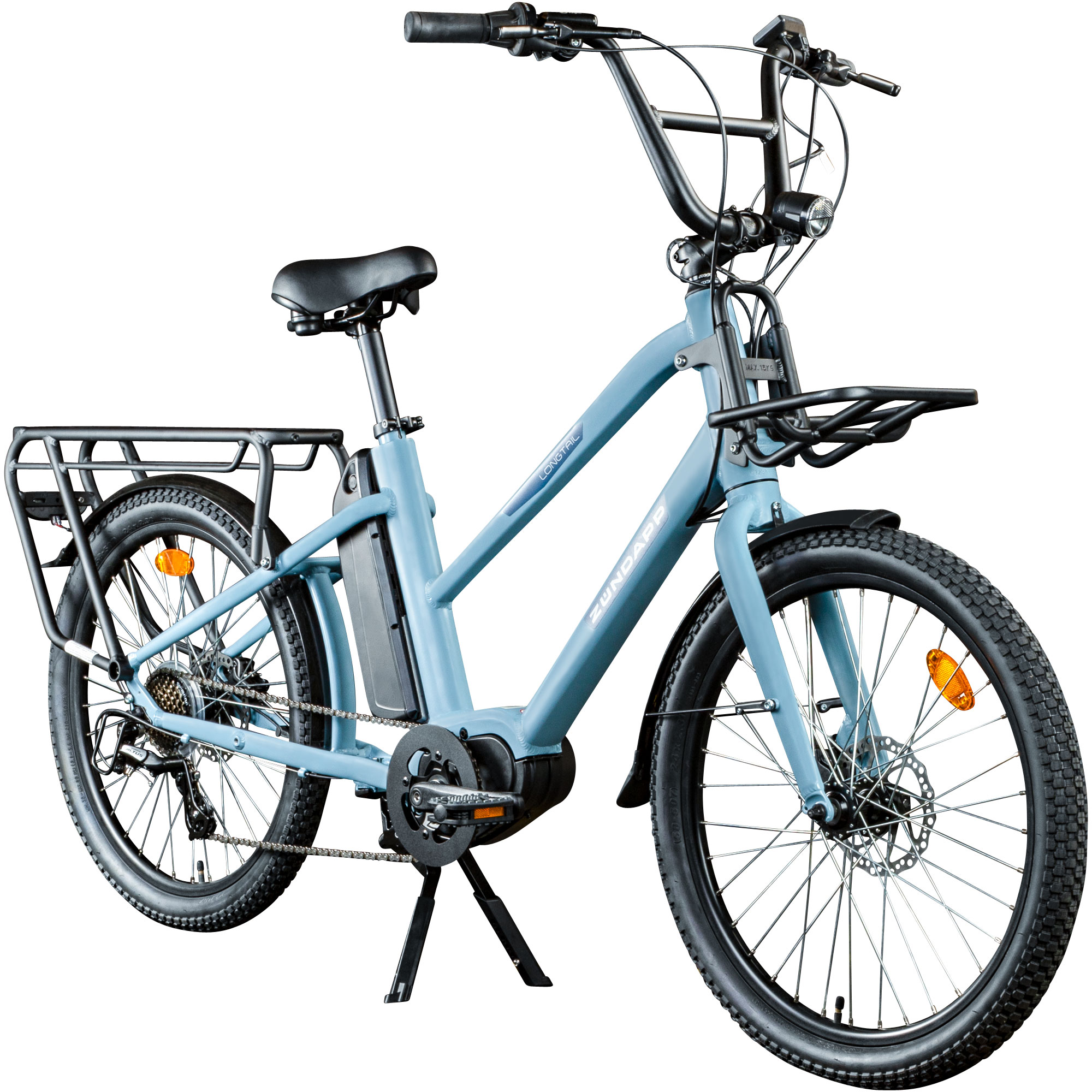 Z&uuml;ndapp Longtail M400 E Bike Lastenrad bis 180 kg 24 Zoll Elektrofahrrad 160-195 cm Mittelmotor Cargo Elektro Fahrrad 7 G&auml;nge Pedelec - Bild 1