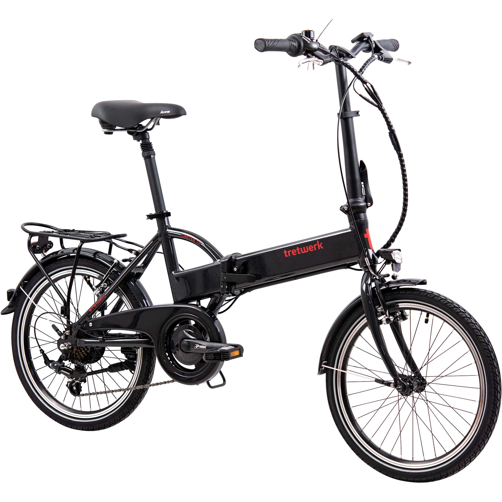 Tretwerk Carter E Bike Klapprad 20 Zoll Pedelec 150 – 180 cm Elektrofahrrad mit 7 Gängen StVZO Klappfahrrad | 04260282070153