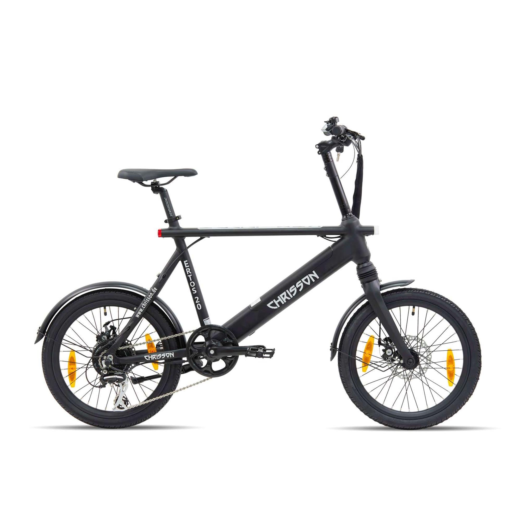 Chrisson Ertos 20 Zoll E Bike Kompaktrad 155-190 cm Elektro Fahrrad Damen Herren 8 G&auml;nge Scheibenbremsen Pedelec - Bild 1