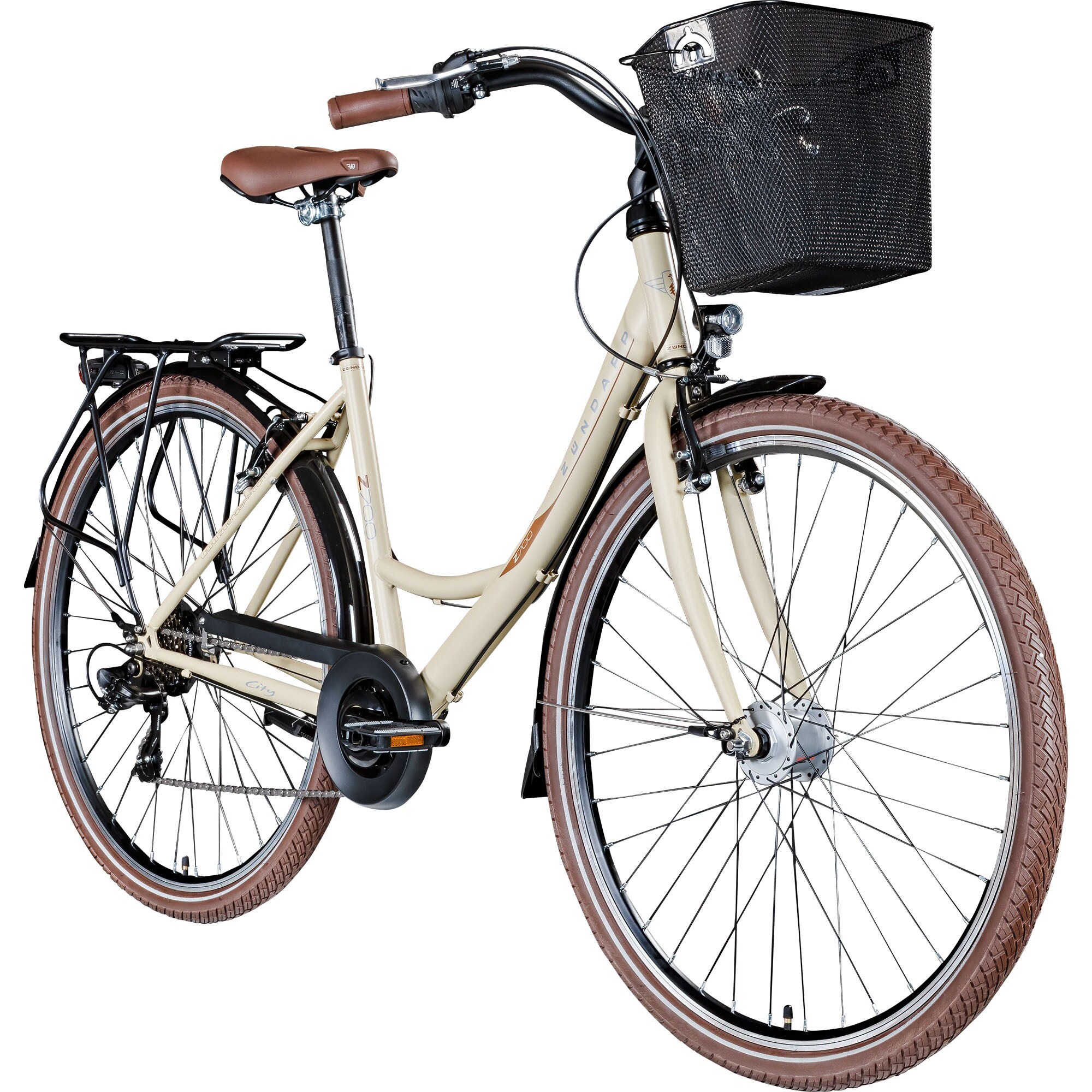 Z&uuml;ndapp Z700 Damenfahrrad 28 Zoll Fahrrad f&uuml;r Damen und Herren ab 150 cm elfenbein 46 cm - Bild 1