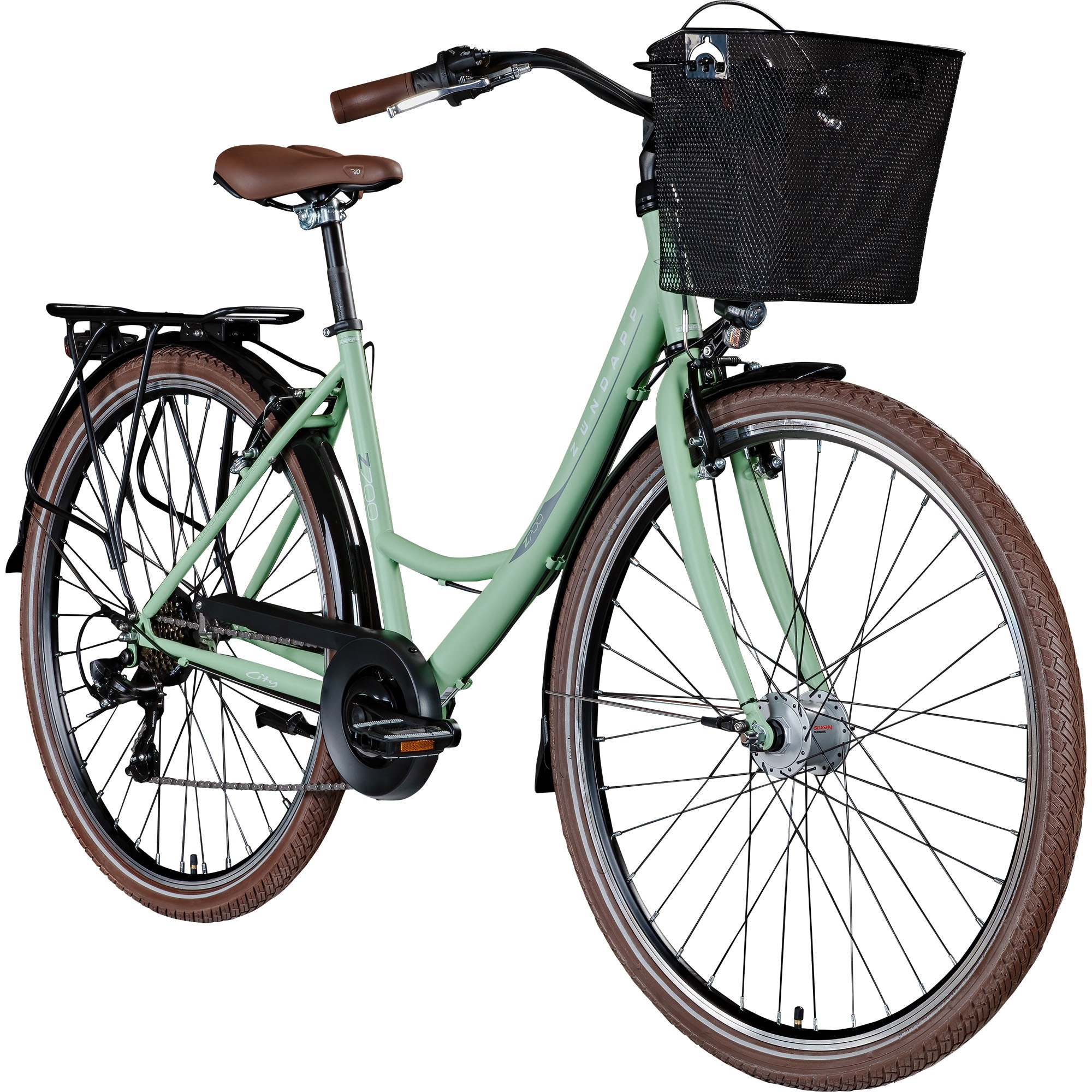 Z&uuml;ndapp Z700 Damenfahrrad 28 Zoll Fahrrad f&uuml;r Damen und Herren ab 150 cm pastellgr&uuml;n 46 cm - Bild 1