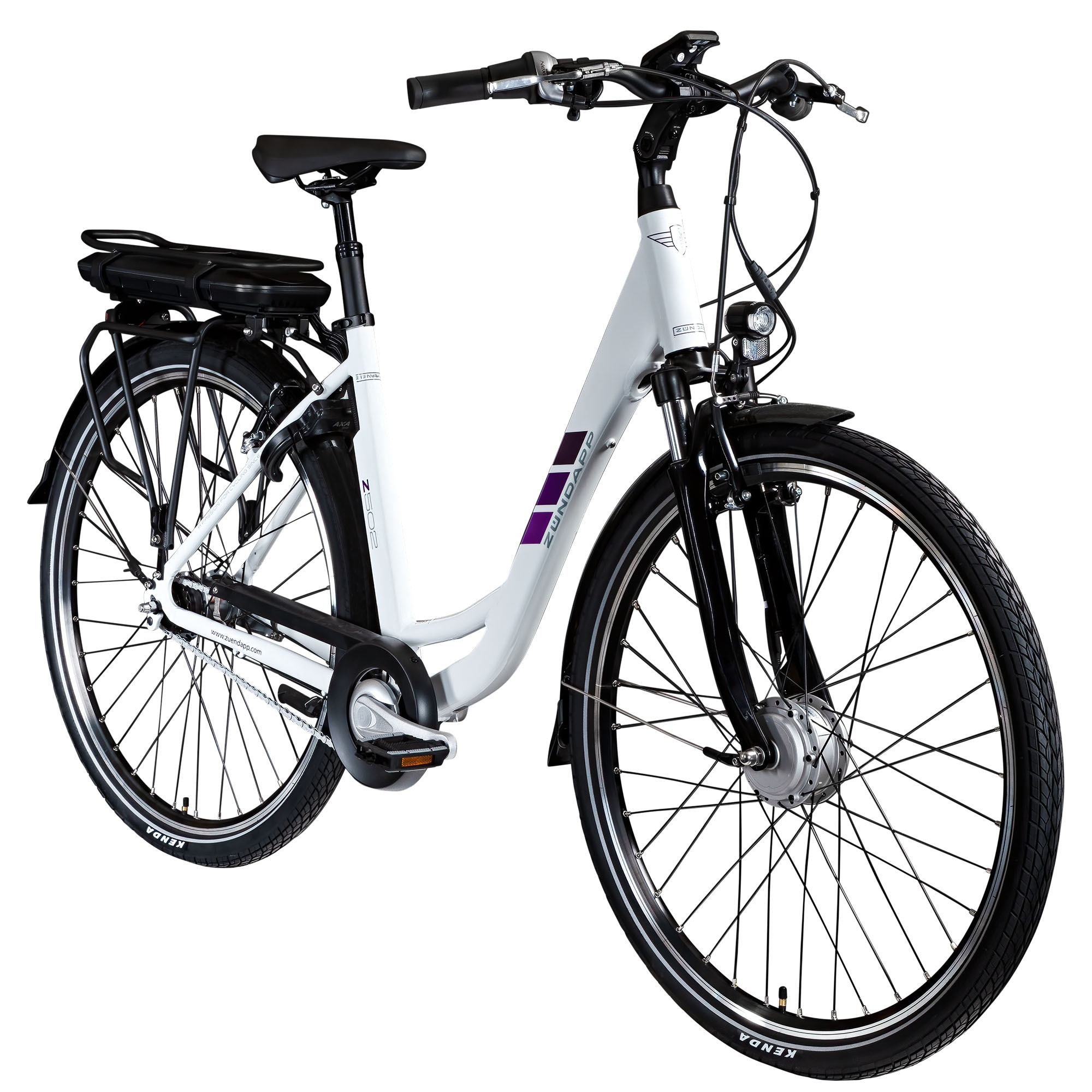 Z&uuml;ndapp Z502 E Bike Damen 28 Zoll Pedelec 155-180 cm Elektrofahrrad wei&szlig;/lila 50 cm - Bild 1