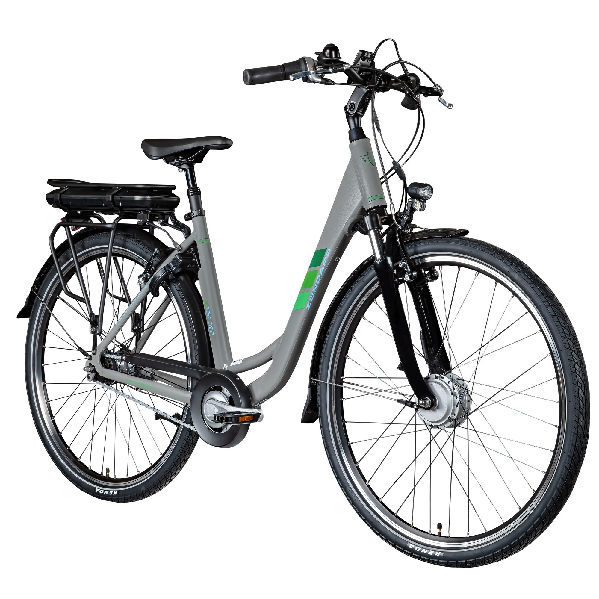 Z&uuml;ndapp Z502 E Bike Damen 28 Zoll Pedelec 155-180 cm Elektrofahrrad grau/gr&uuml;n 50 cm - Bild 1