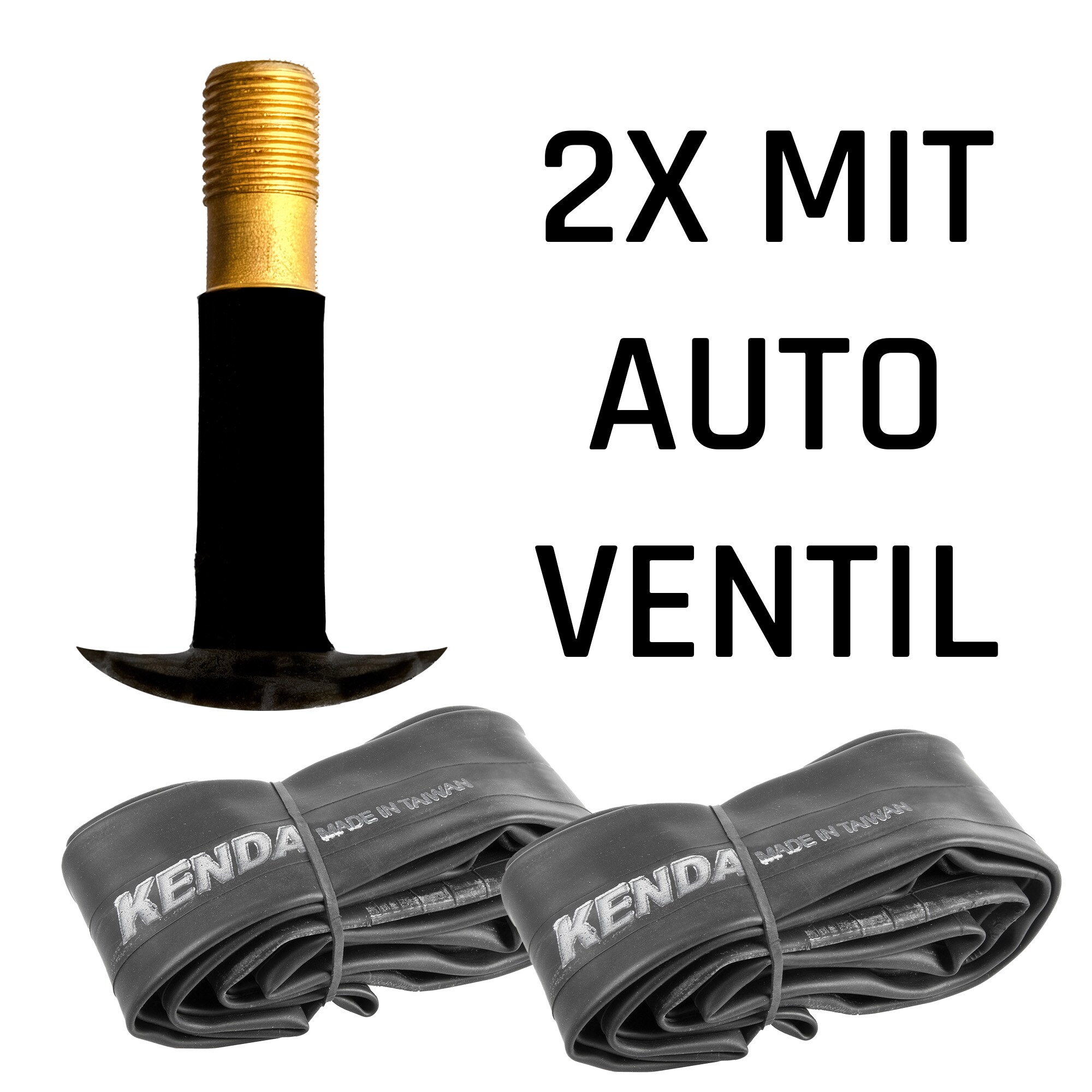 Kenda Fahrradschlauch universal Fahrrad 2 Schl&auml;uche 20" x 3,50" - 4,00" mit Autoventil 32 mm - Bild 1