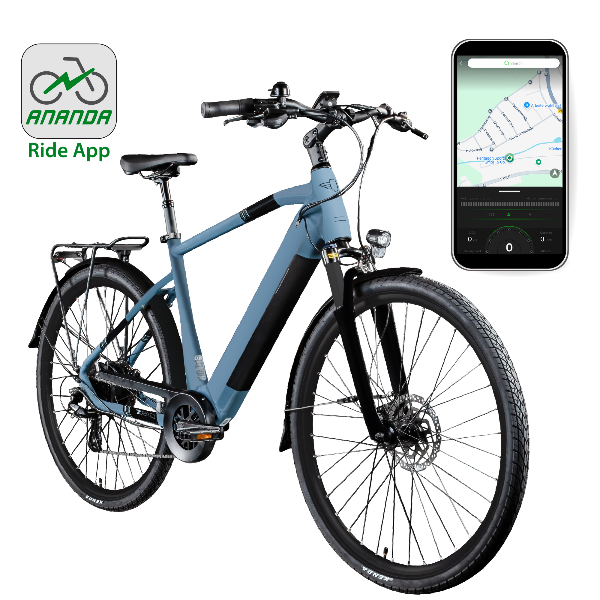 Z&uuml;ndapp Z810 E Bike Trekkingrad Herren ab 175 cm mit 8 G&auml;ngen Beleuchtung StVZO Elektrofahrrad 550 Wh brilliantblau 52 cm - Bild 1