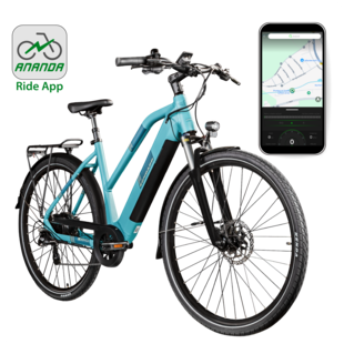 Zündapp Z810 E Bike Damen Trekkingrad ab 155 cm mit 8 Gängen Beleuchtung StVZO Elektrofahrrad 550 Wh türkisblau 50 cm - Bild 1