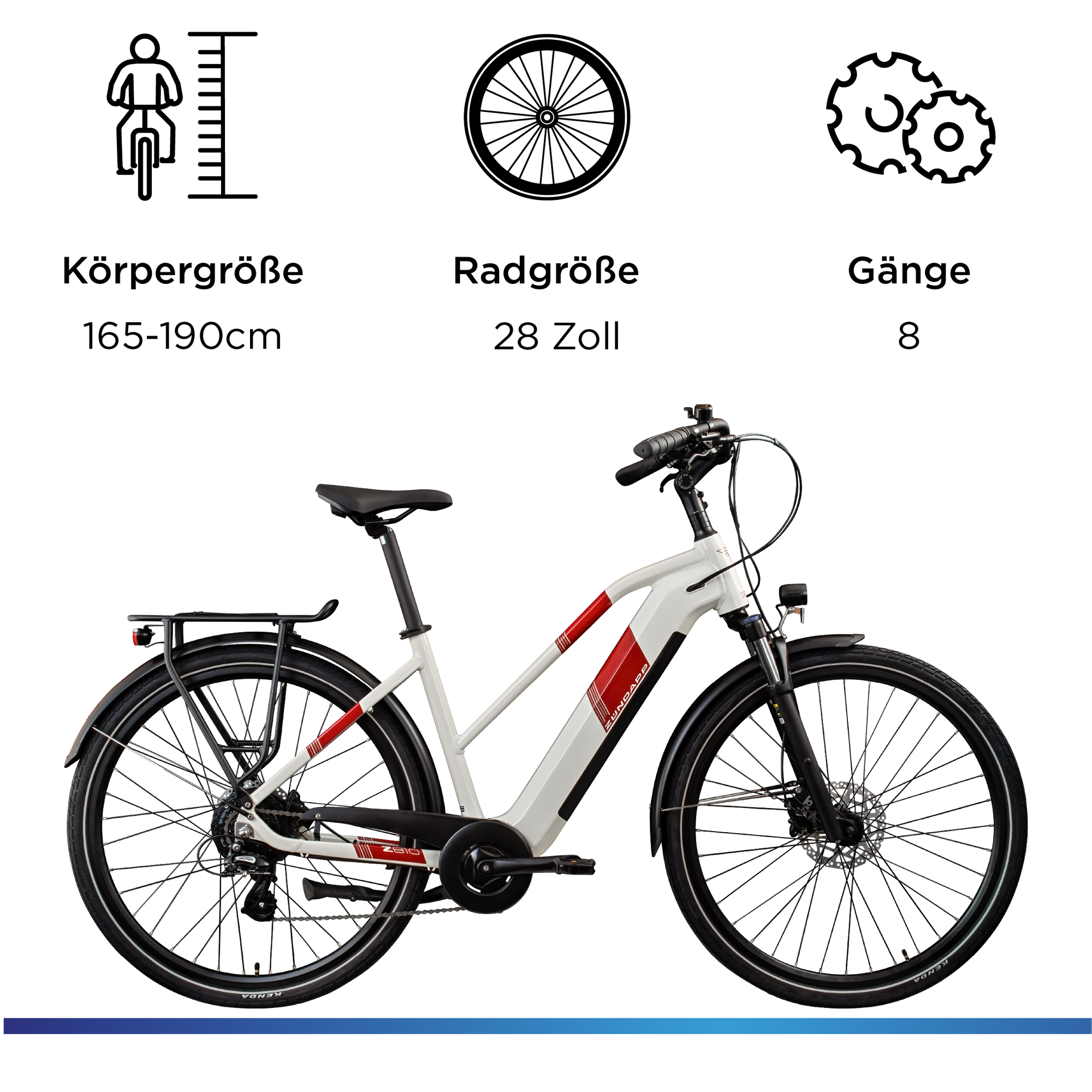 Zndapp Z810 E Bike Damen Trekkingrad ab 165 cm Elektrofahrrad 550 Wh  Pedelec Trekking Rad Fahrrad mit 8 Gang und Beleuchtung StVZO online kaufen  bei Netto