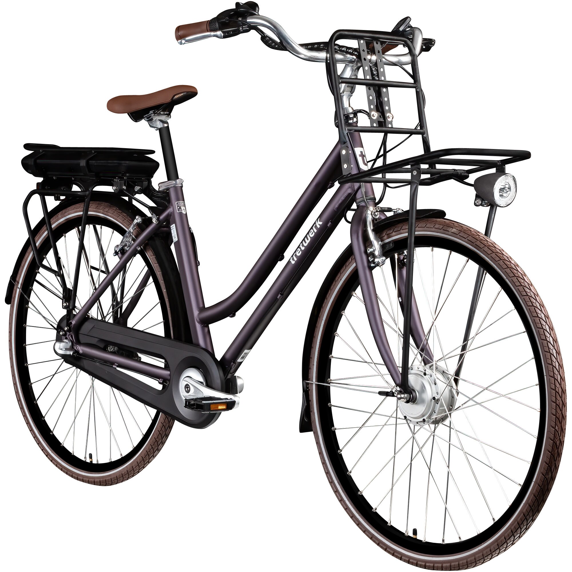 Tretwerk Sophia E Bike Damen 28 Zoll Elektrofahrrad 155 - 175 cm Hollandrad Tiefeinsteiger violett - Bild 1