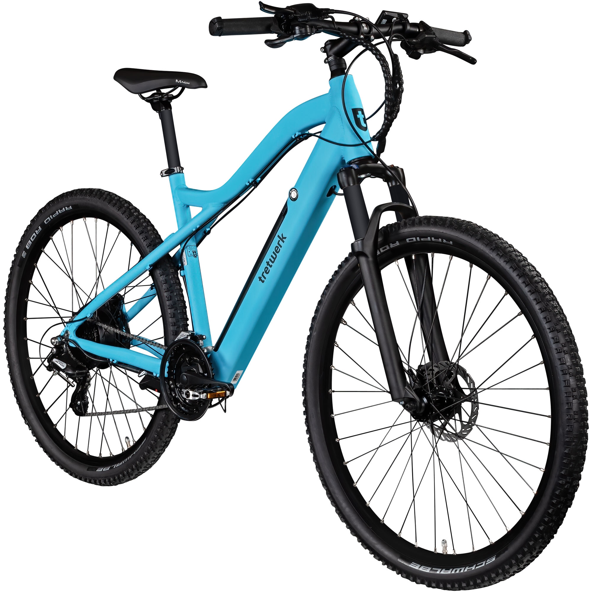 Tretwerk Commander Plus E-Bike E Mountainbike 29 Zoll Pedelec 170 - 190 cm Hardtail MTB 24 Gang Elektro Fahrr&auml;der Scheibenbremsen t&uuml;rkisblau - Bild 1