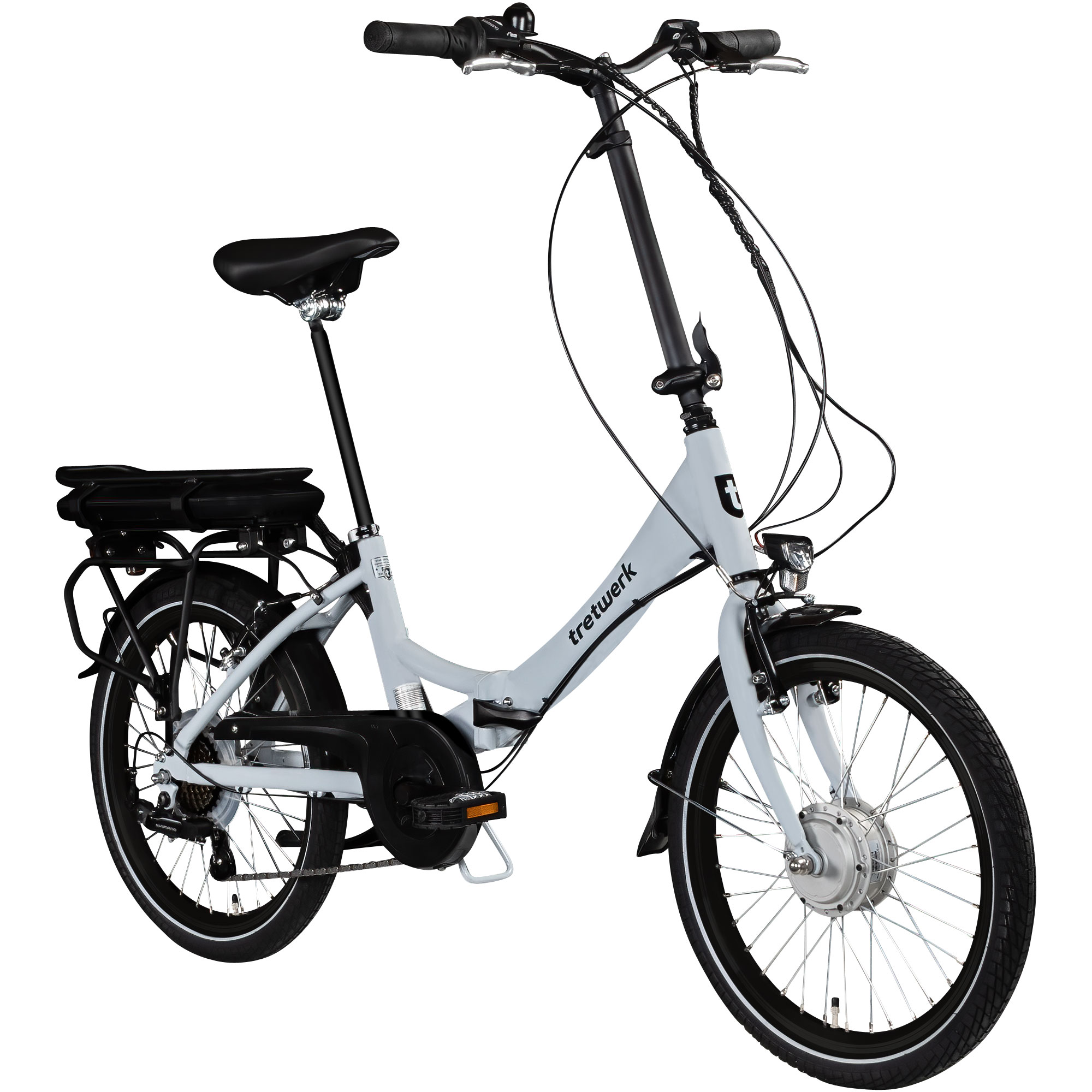 Tretwerk Chioni E Bike Faltrad 20 Zoll Elektrofahrrad Damen Herren 145 - 175 cm Pedelec Klapprad wei&szlig; - Bild 1