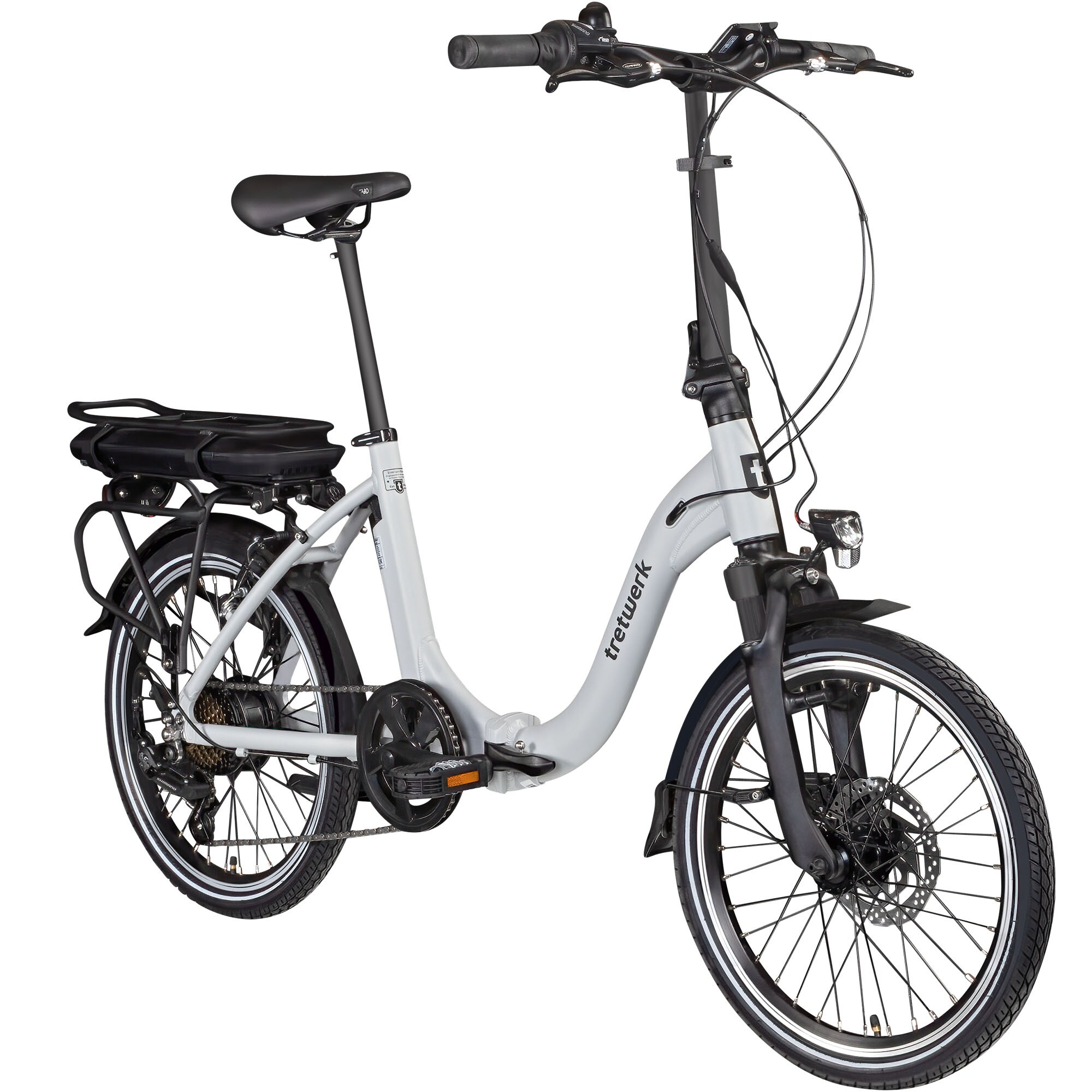 Tretwerk Matala E Bike Faltrad 20 Zoll Elektrofahrrad Damen Herren 145 - 175 cm silber - Bild 1