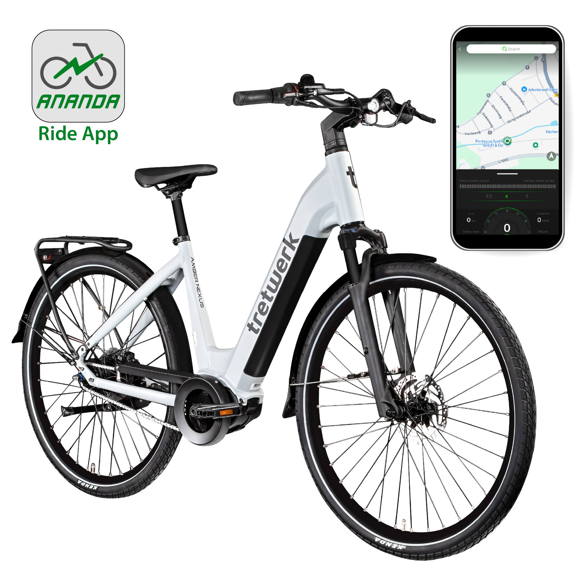 Tretwerk Amber Nexus E Bike Damen 28 Zoll Elektrofahrrad 155 - 185 cm Hollandrad Tiefeinsteiger wei&szlig; 48 cm - Bild 1