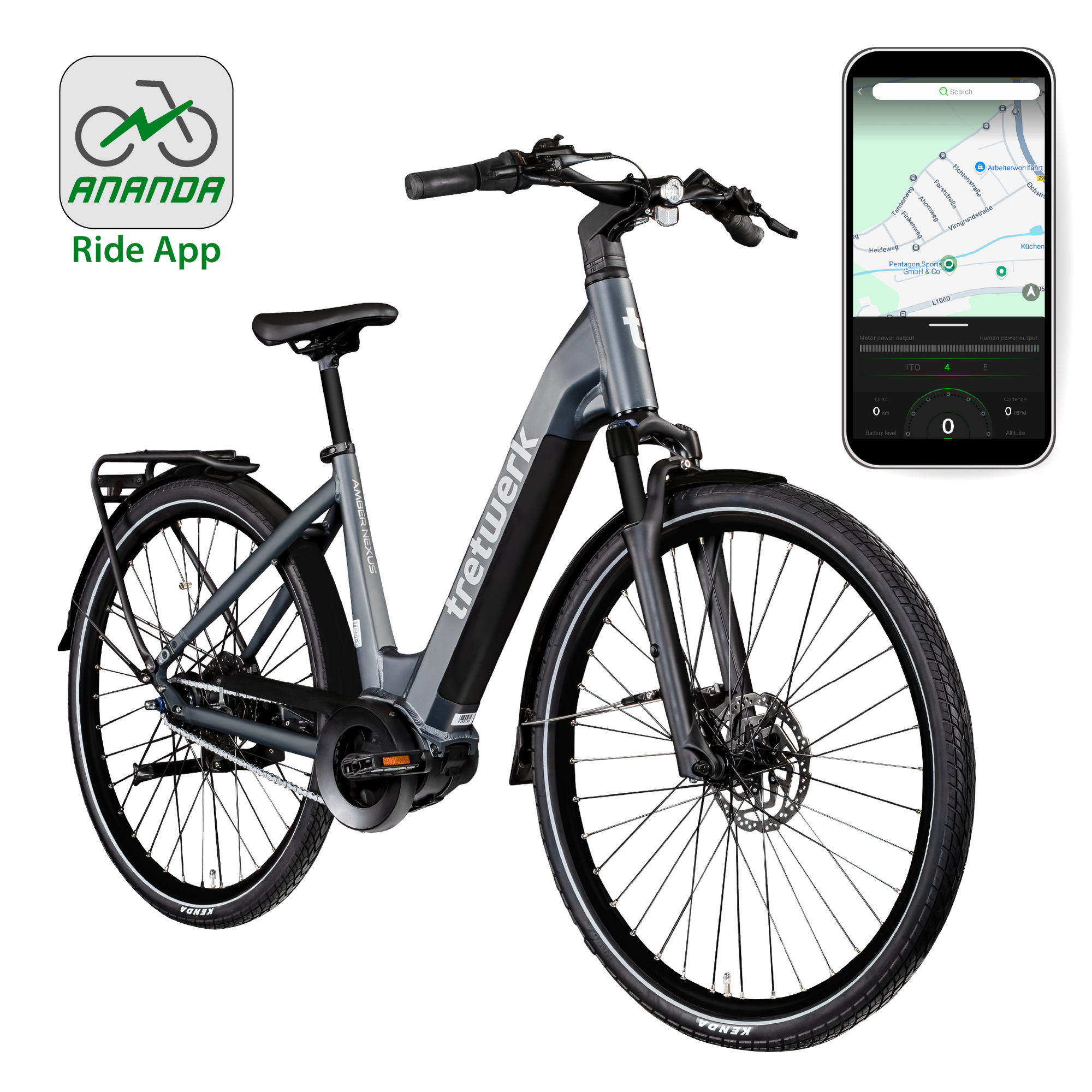 Tretwerk Amber Nexus E Bike Damen 28 Zoll Elektrofahrrad 155 - 185 cm Hollandrad Tiefeinsteiger anthrazit 48 cm - Bild 1