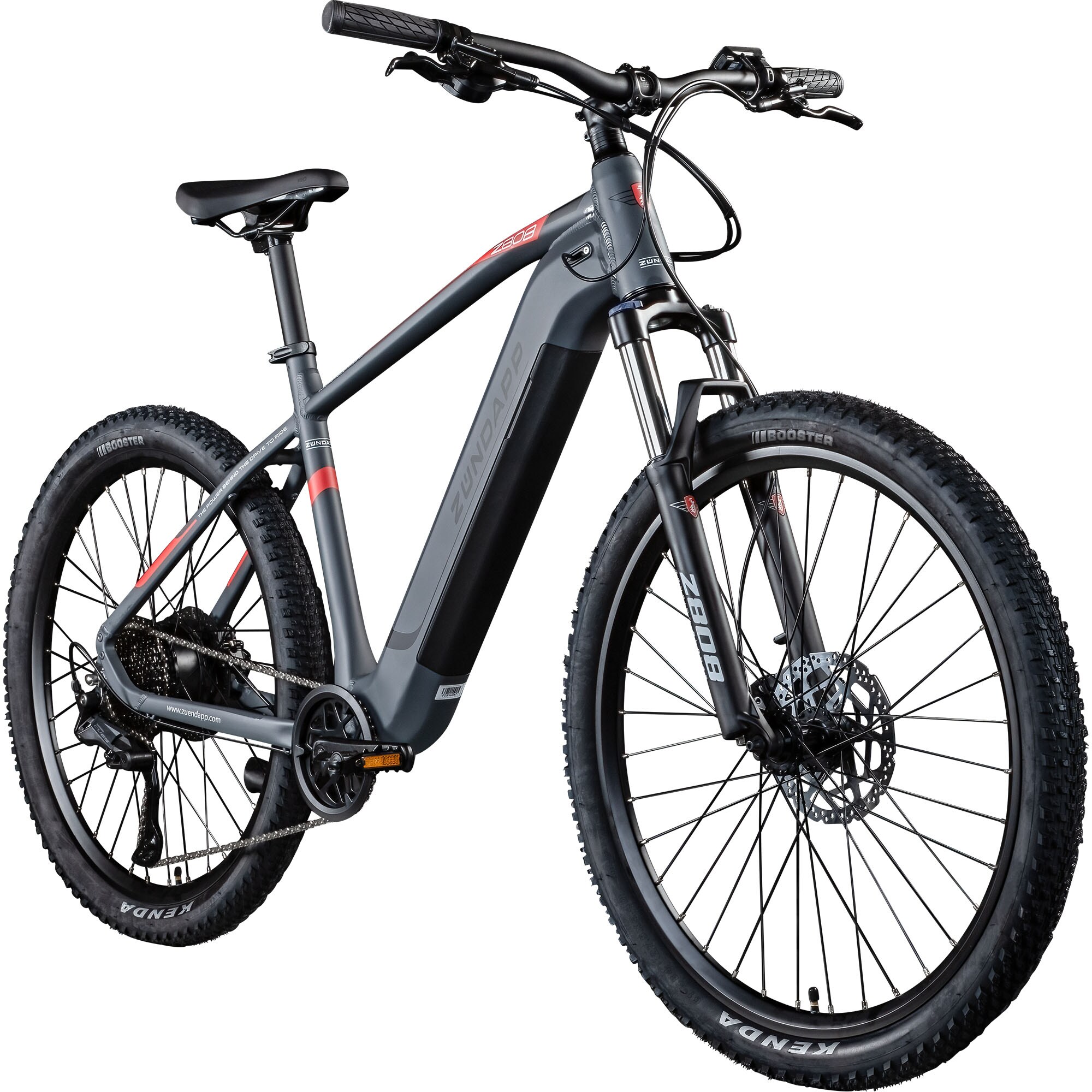 Z&uuml;ndapp Z808 E-Mountainbike 27,5 Zoll grau/rot 50 cm - Bild 1