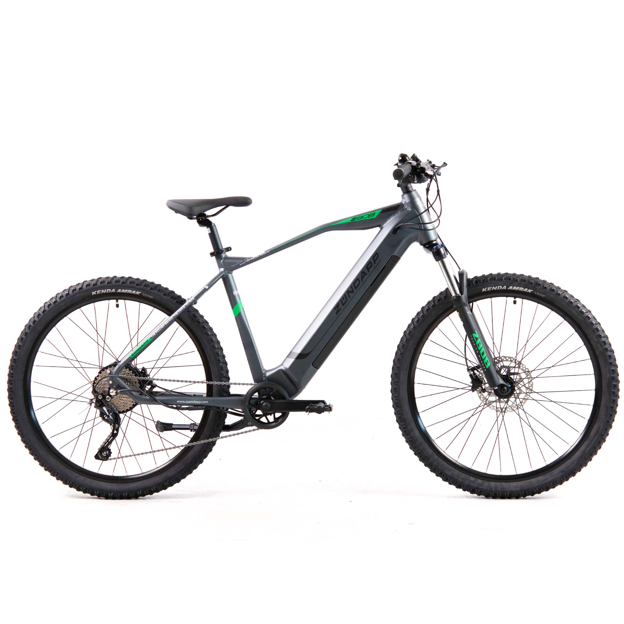 Z&uuml;ndapp Z808 E-Mountainbike f&uuml;r Damen und Herren ab 155 cm E Bike 27,5 Zoll EMTB grau/gr&uuml;n 50 cm - Bild 1