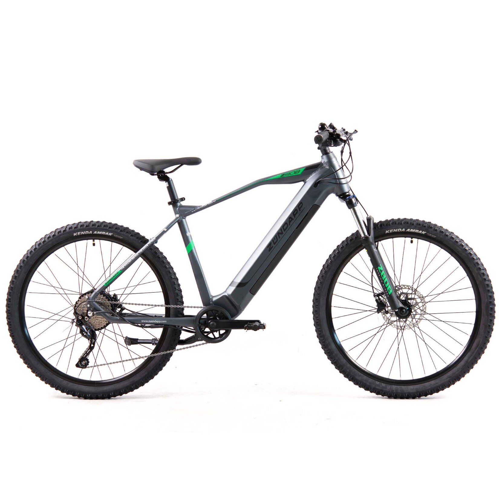 Zündapp Z808 E-Mountainbike für Damen und Herren ab 155 cm E Bike 27,5 Zoll EMTB grau/grün 50 cm | 04260582293313