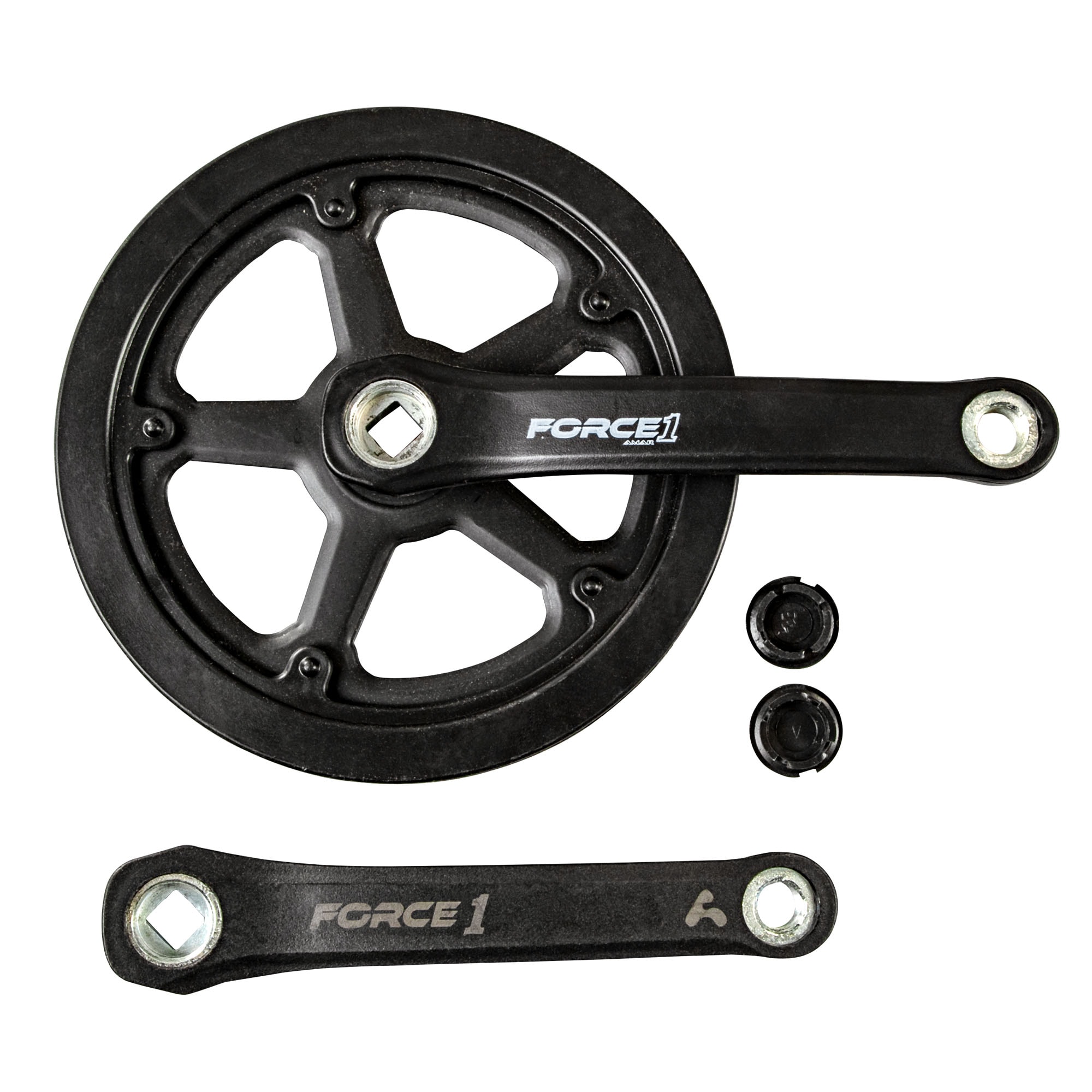 Amar Force 1 Kurbelgarnitur Fahrrad Kettenblatt 46 Z&auml;hne Fahrradkurbel 170 mm Kettenradgarnitur einfach Aluminium - Bild 1