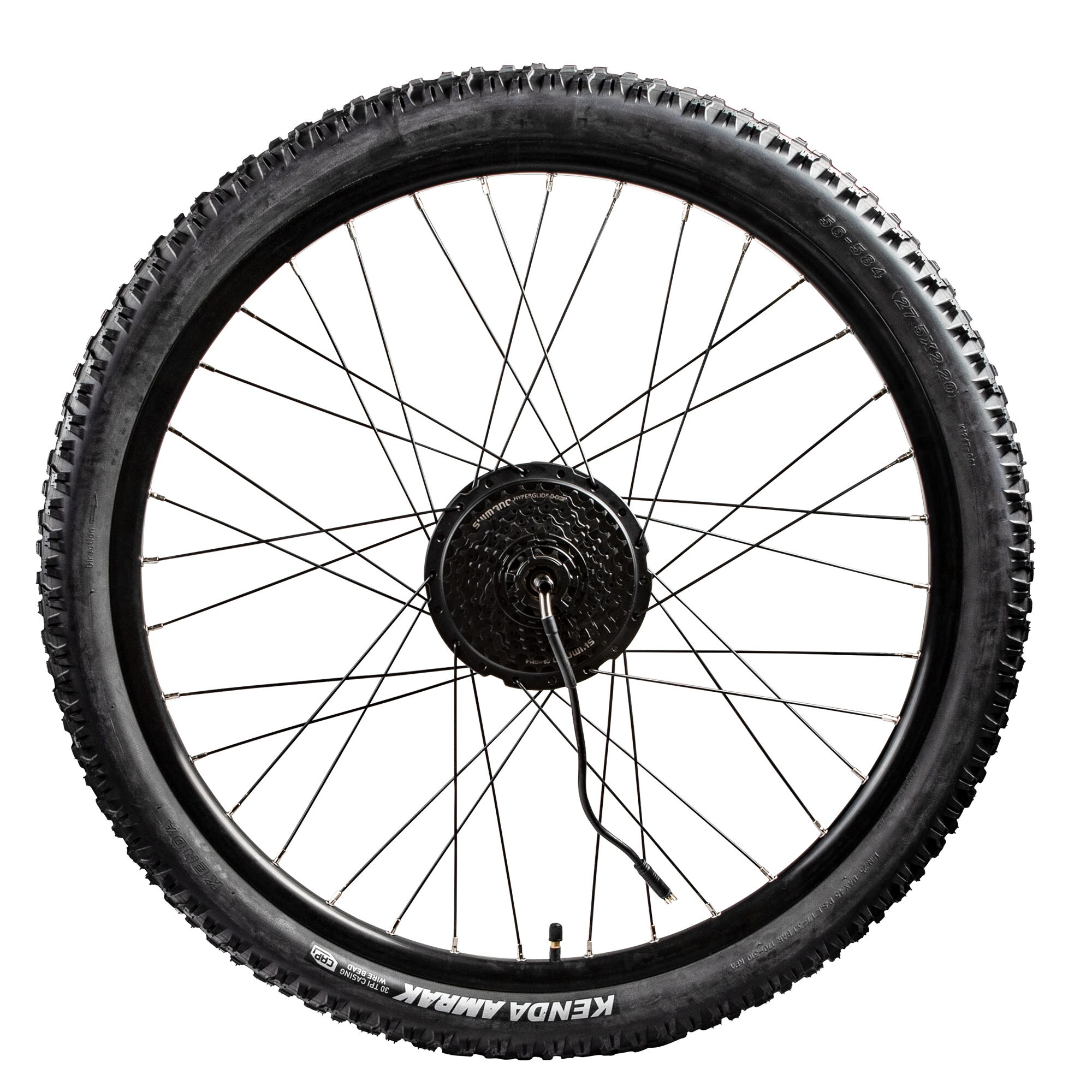 AGON Alpha Hinterrad Komplettrad Elektro Fahrrad Reifen mit Felge 27,5" x 2,20" Laufrad E Bike mit Motor UART und Kassette 24s - Bild 1