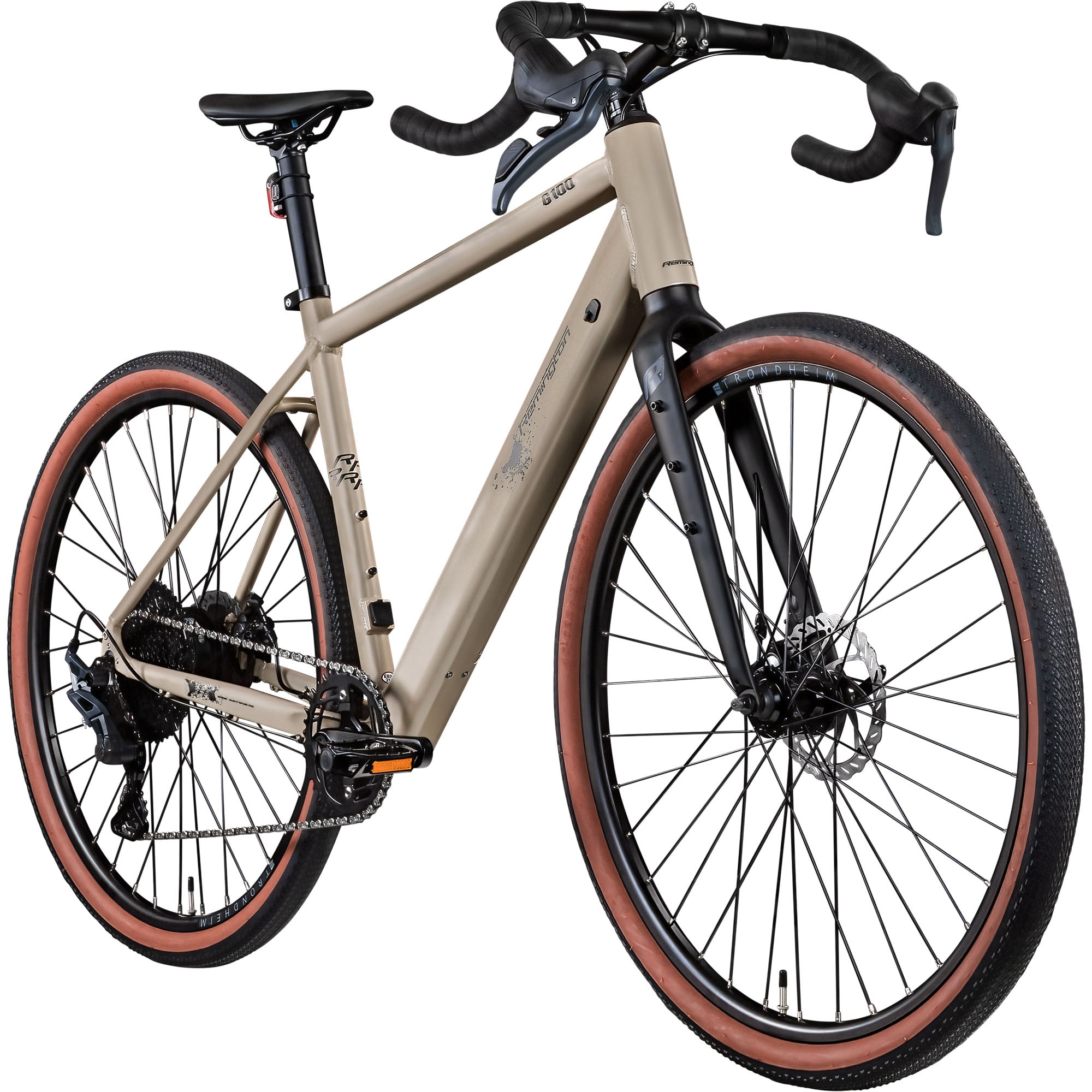 Remington G100 E Bike Gravelbike 28 Zoll Pedelec 360 Wh Elektrofahrrad 10 Gang Fahrrad beige 44 cm - Bild 1