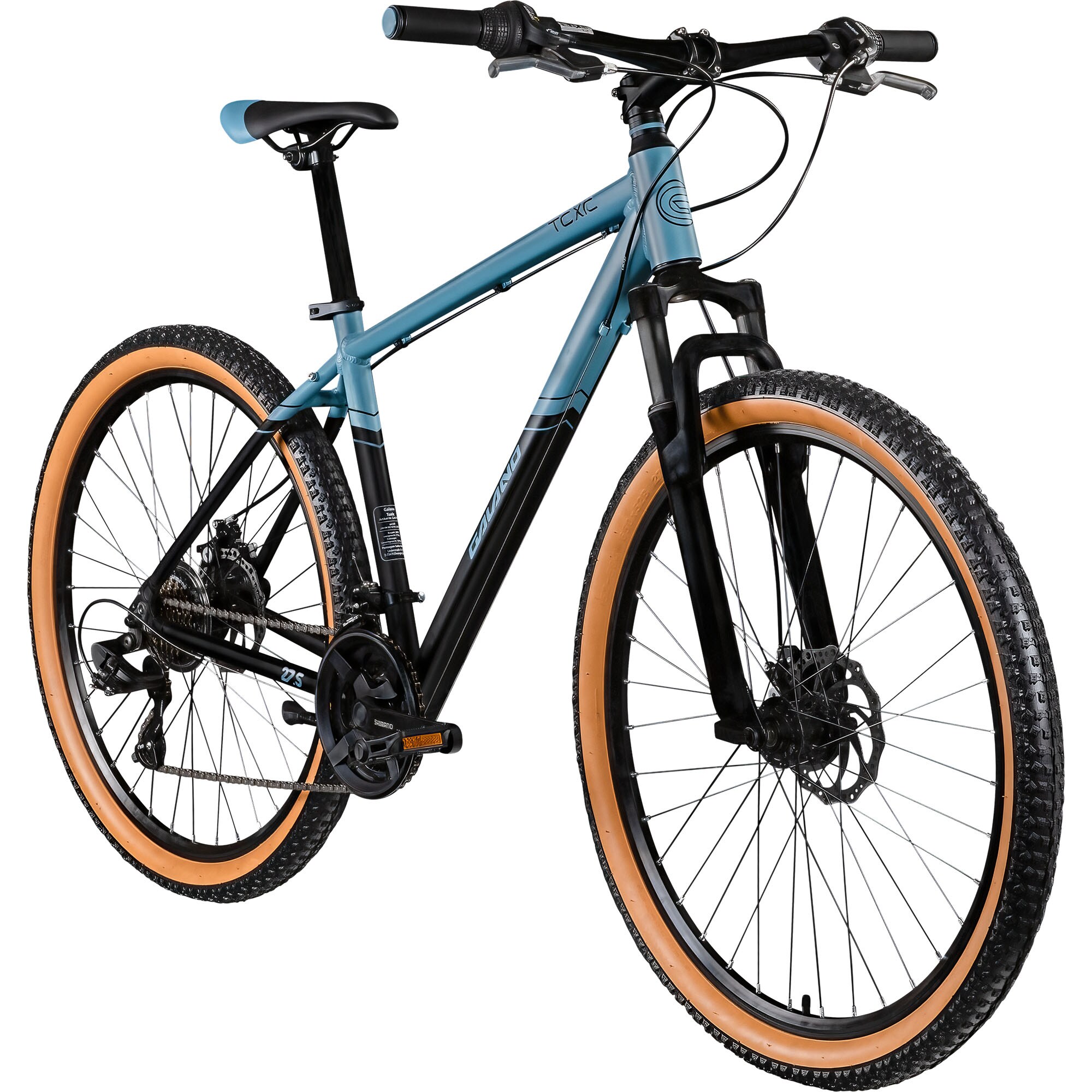 Galano Toxic 27,5 Zoll Mountainbike Hardtail 165 - 190 cm MTB f&uuml;r Damen und Herren 21 G&auml;nge schwarz blau 46 cm - Bild 1