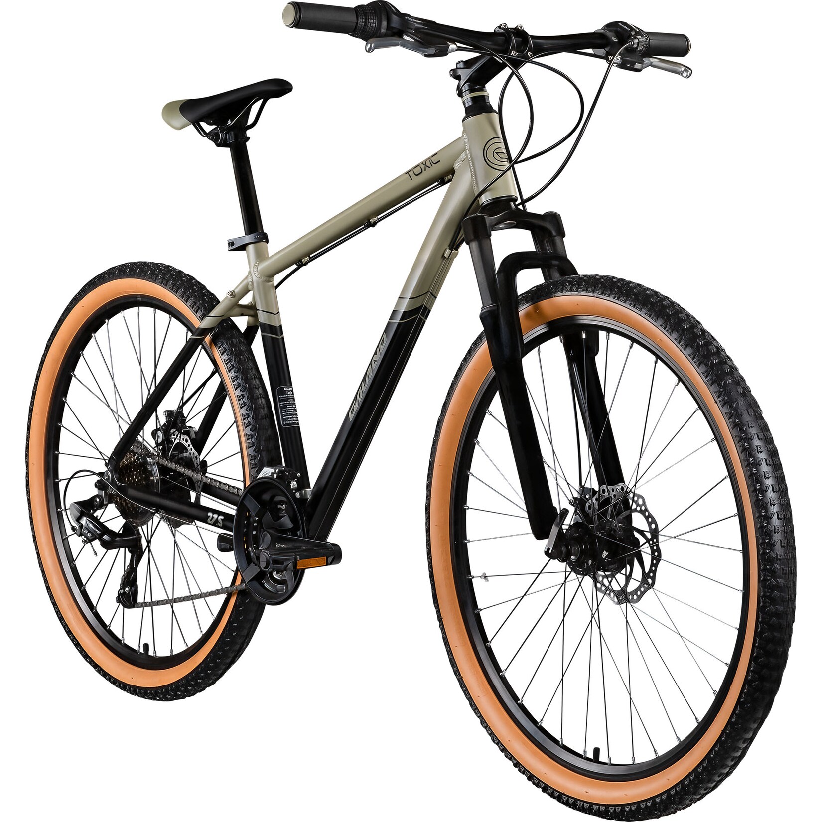 Galano Toxic 27,5 Zoll Mountainbike Hardtail 165 – 190 cm MTB für Damen und Herren schwarz beige 46 cm | 04250845959575