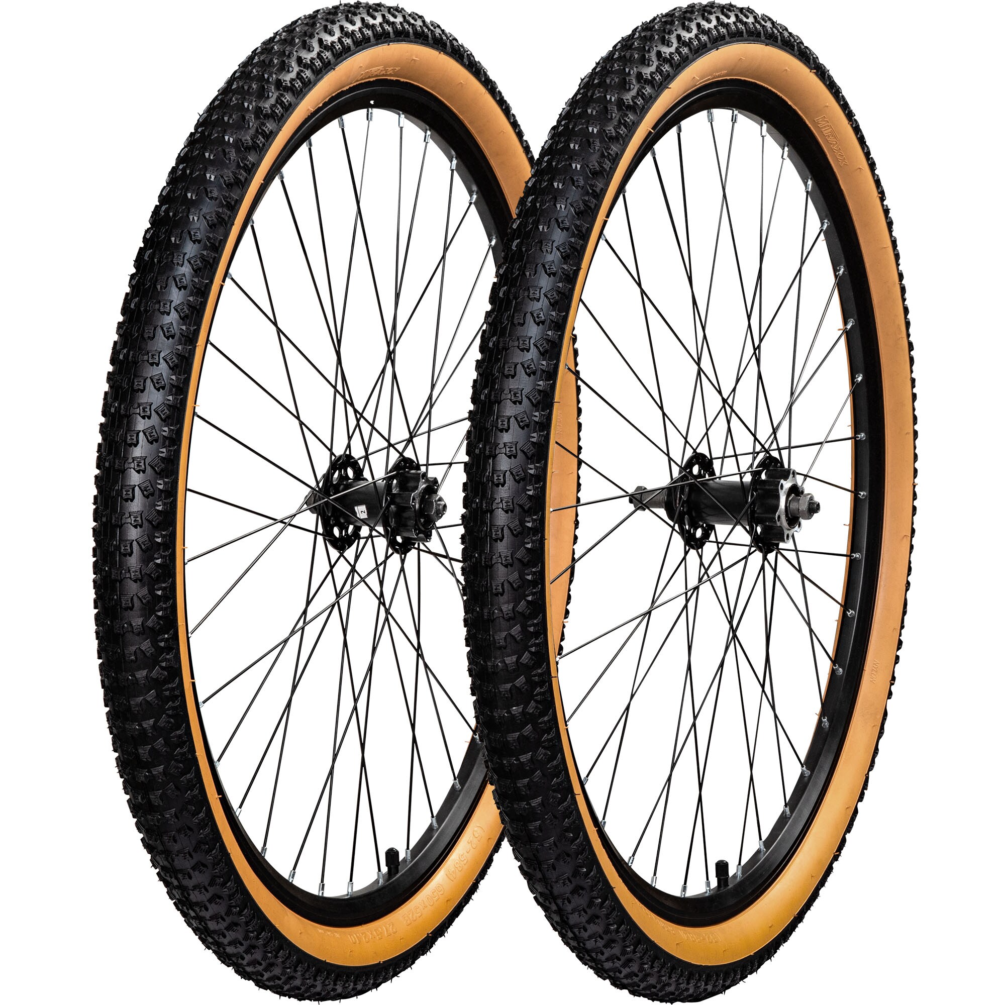 Komplettrad Felge mit Reifen Mountainbike Felgen Laufradsatz Fahrrad Laufrad schwarz/braune Sidewall 27,5 x 2,10" Vorder- und Hinterrad - Bild 1