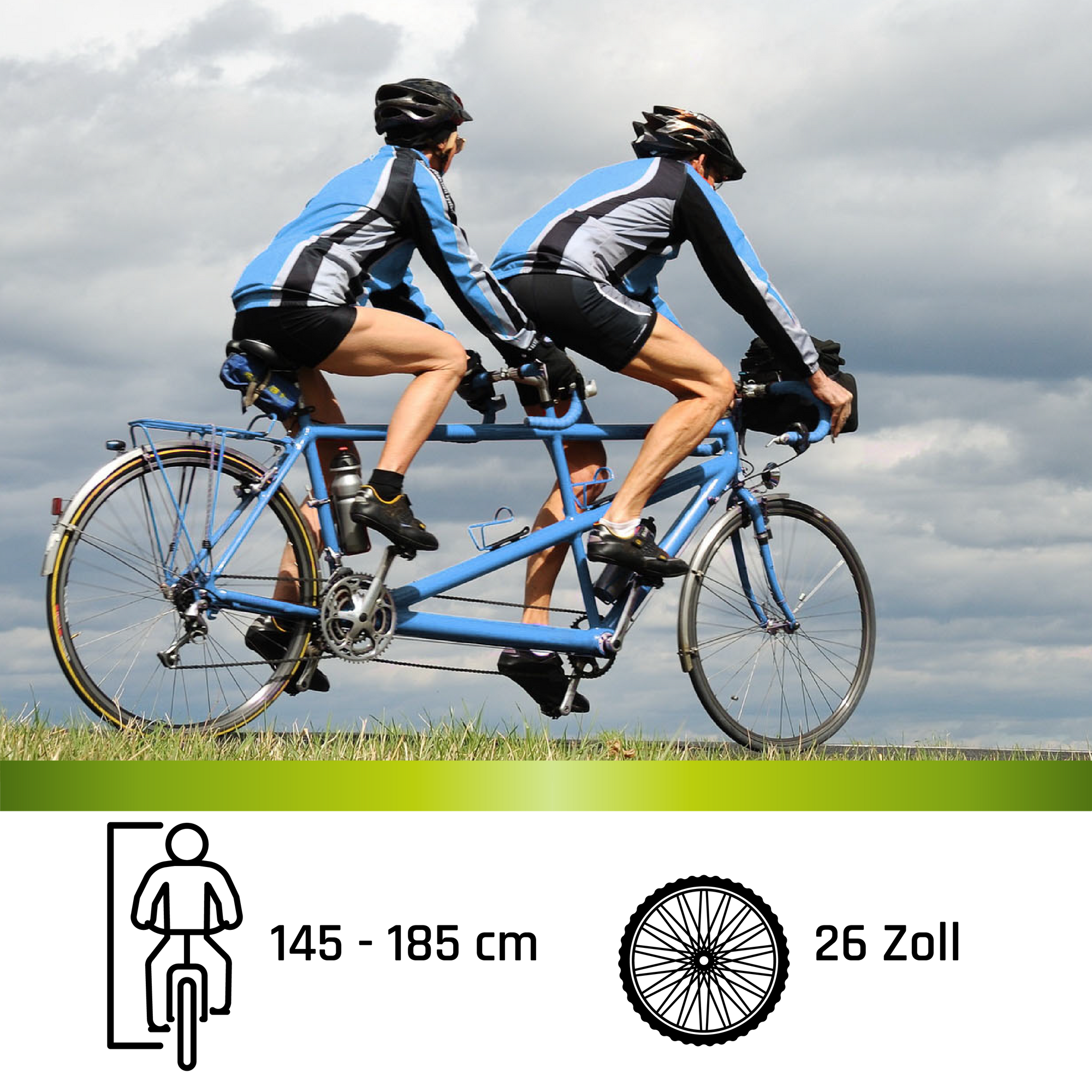 Galano Oakland 26 Zoll Tandem Fahrrad Mountainbike Tandemfahrrad Bike 21  Gnge MTB Hardtail Tandemrad online kaufen bei Netto
