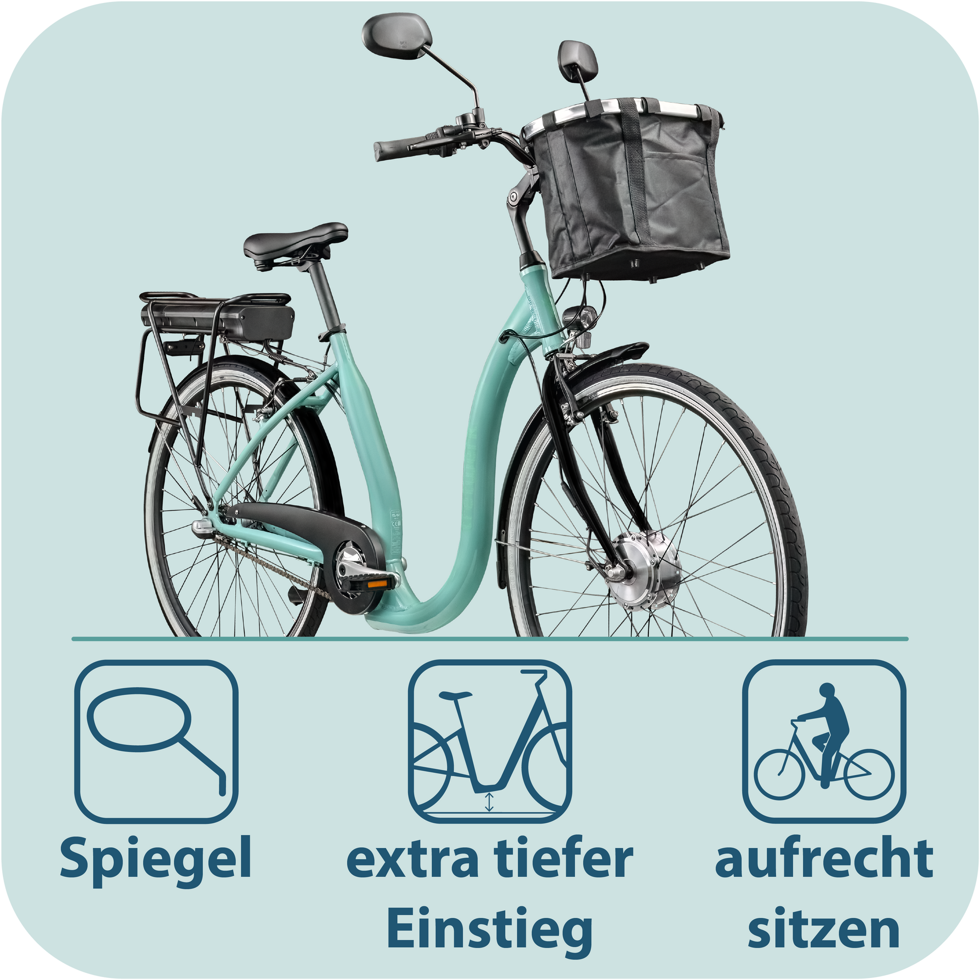 Tretwerk Linea 28 Zoll E Bike Damen Pedelec 3 Gang Nabenschaltung Elektro  FahrradCitybike retro Tiefeinsteiger online kaufen bei Netto