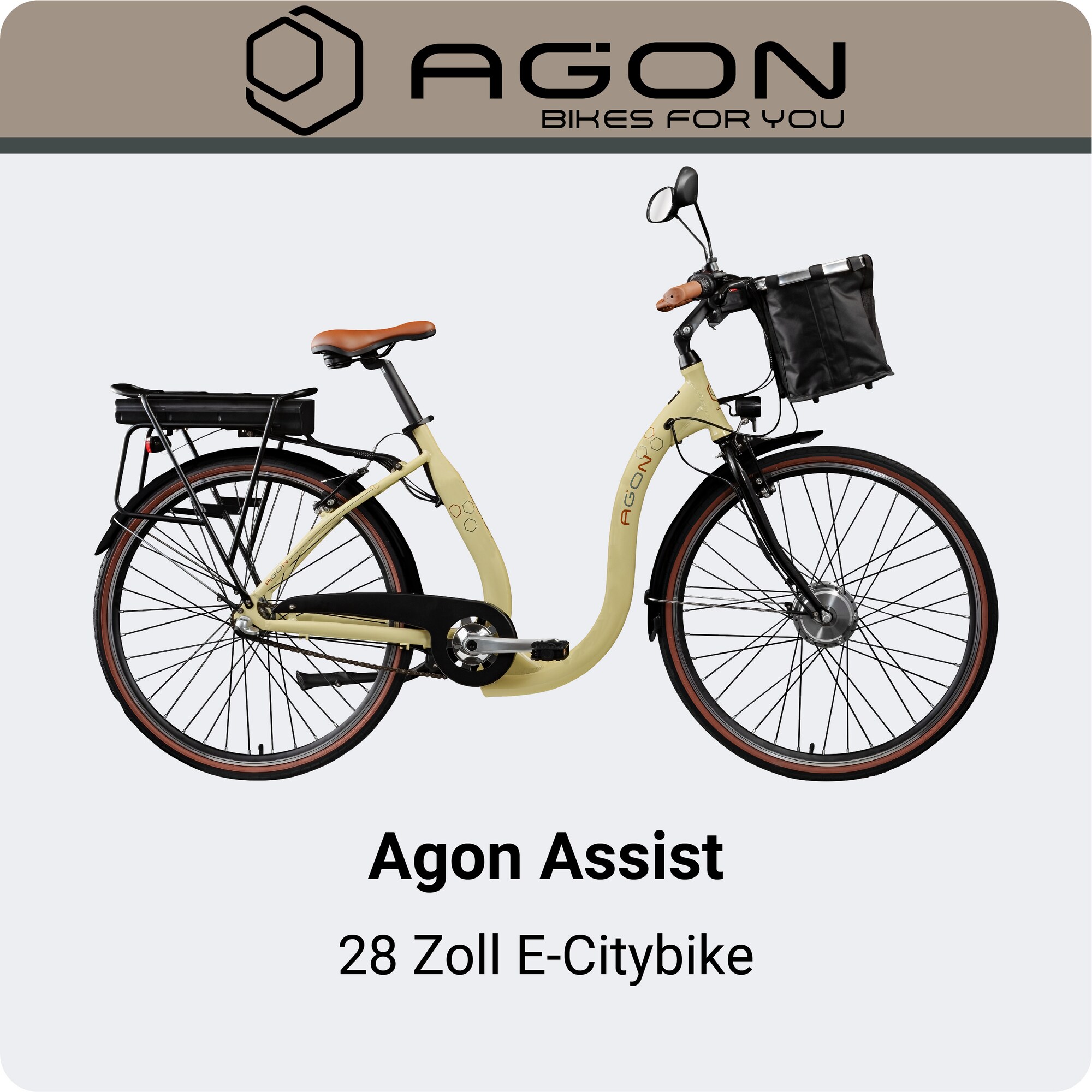 alu damenrad Goetze Mood 28 Zoll, 7-Gang mit Korb, Caffe Latte | Braun AKKU COVER universal Akkuschutz engineTorqueThreshold:50+ Nm Style:mit Versandversicherung