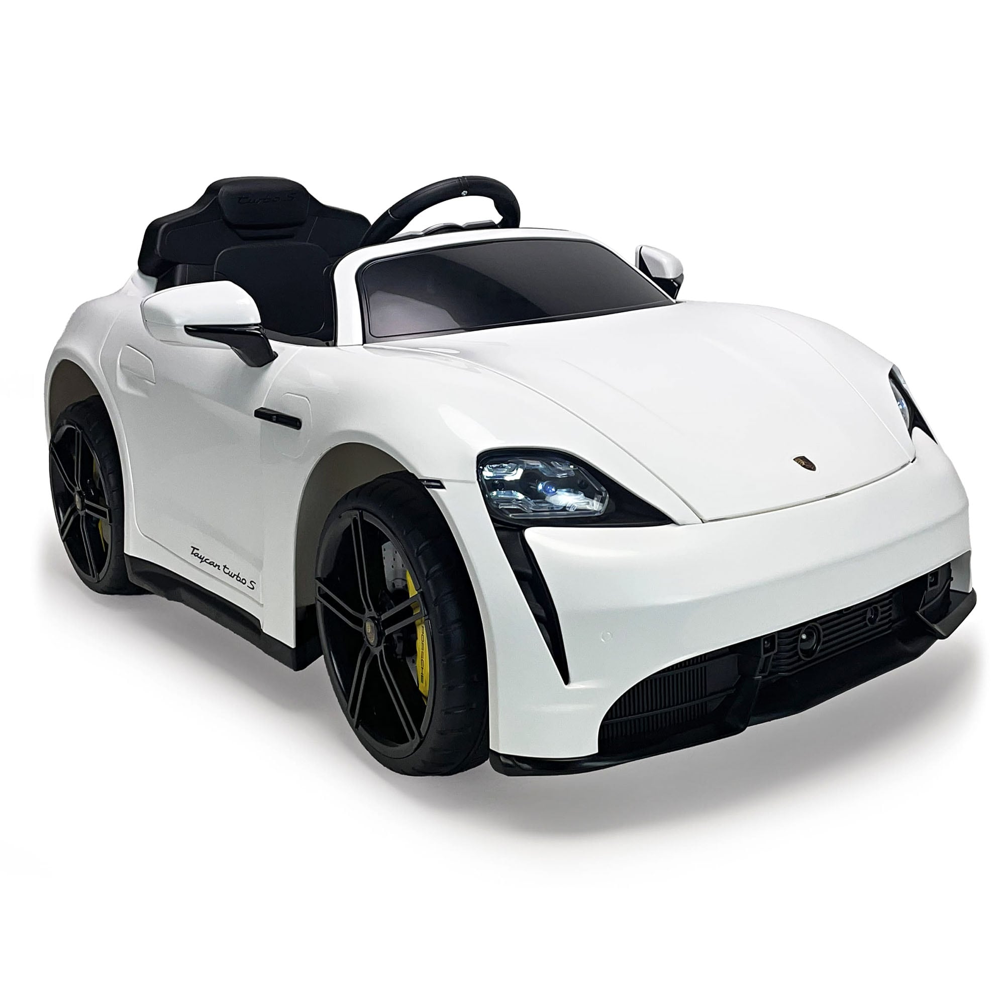 Porsche Taycan 12V Elektroauto f&uuml;r Kinder ab 3 Jahren &ndash; Luxus Kinderauto mit Licht & Sound wei&szlig; - Bild 1