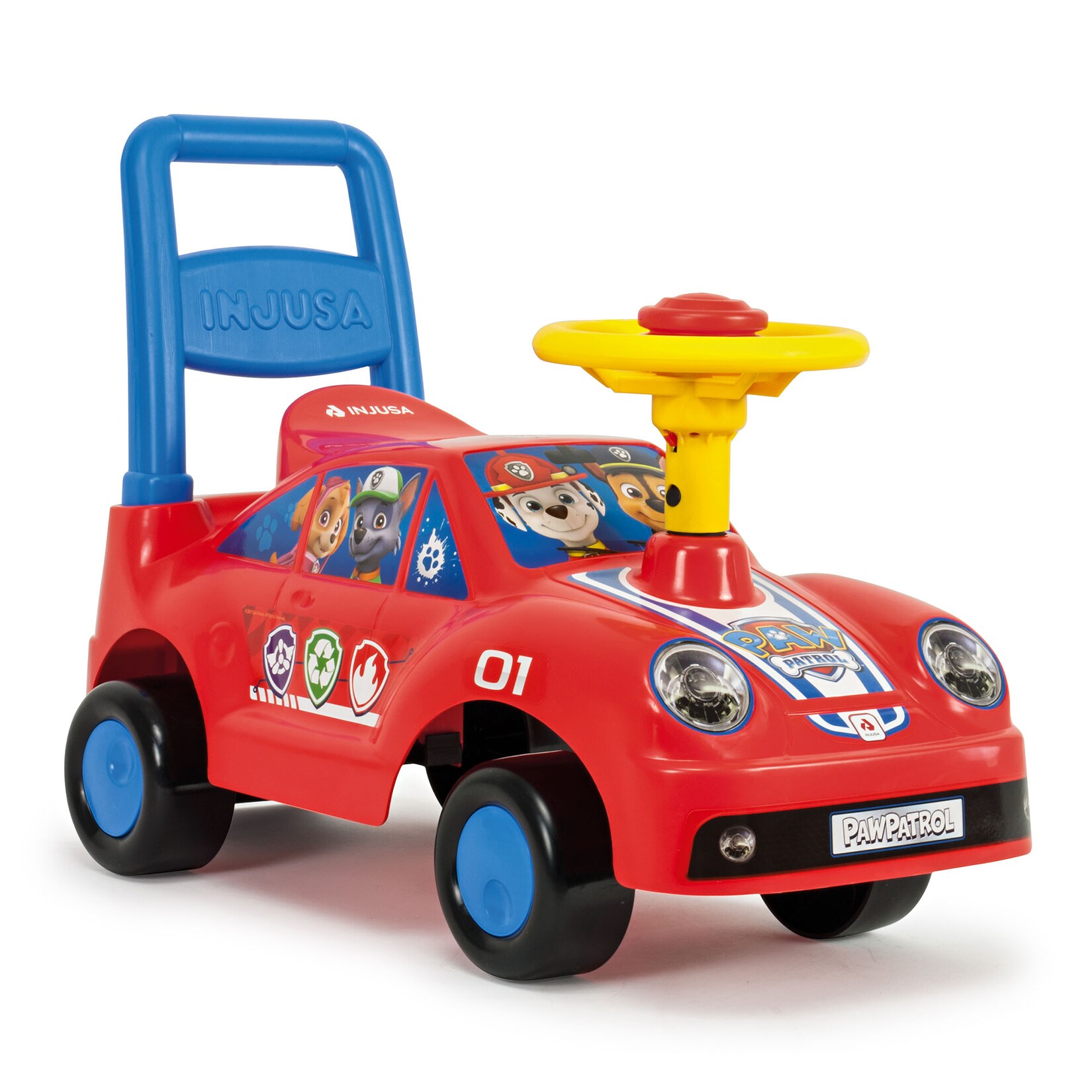 INJUSA Paw Patrol Racing Rutscher für Kinder ab 1 Jahr Lauflernspielzeug mit Marshall Lenkrad & Hupe – Ergonomisches Kinderauto mit Griff