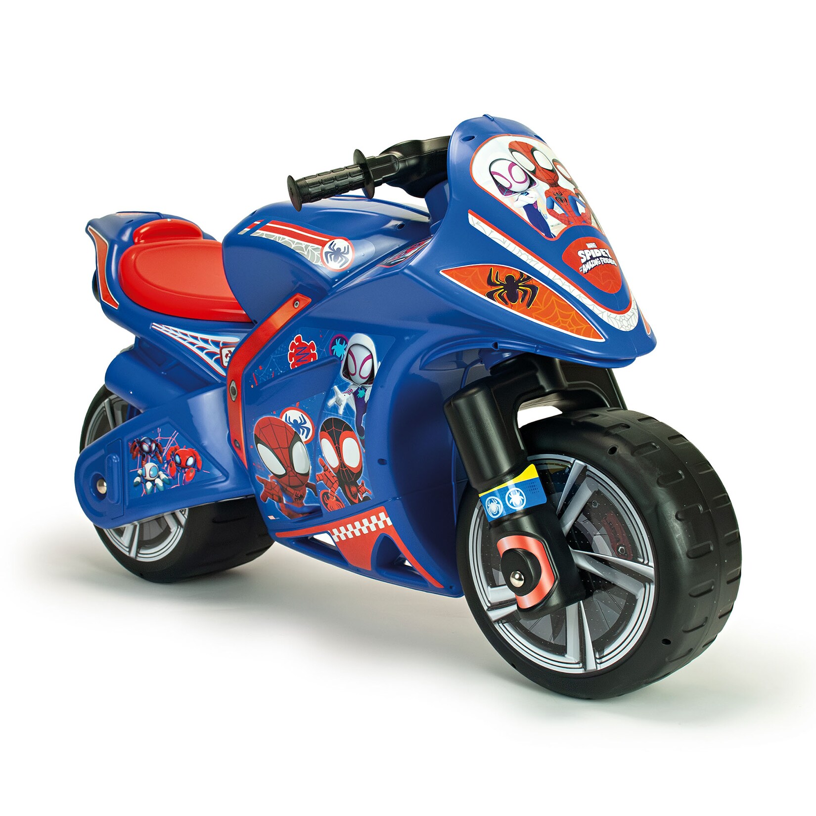 INJUSA Marvel Spidey Moto Laufrad ab 4-7 Jahre – Großes Kindermotorrad Rutscherfahrzeug